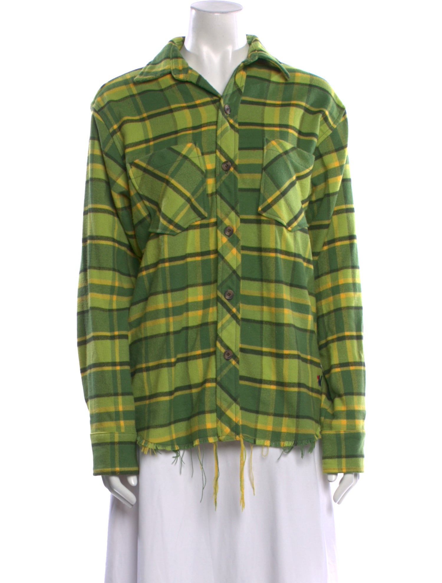 Aviator Nation Plaid Print Long Sleeve Button-Up Top