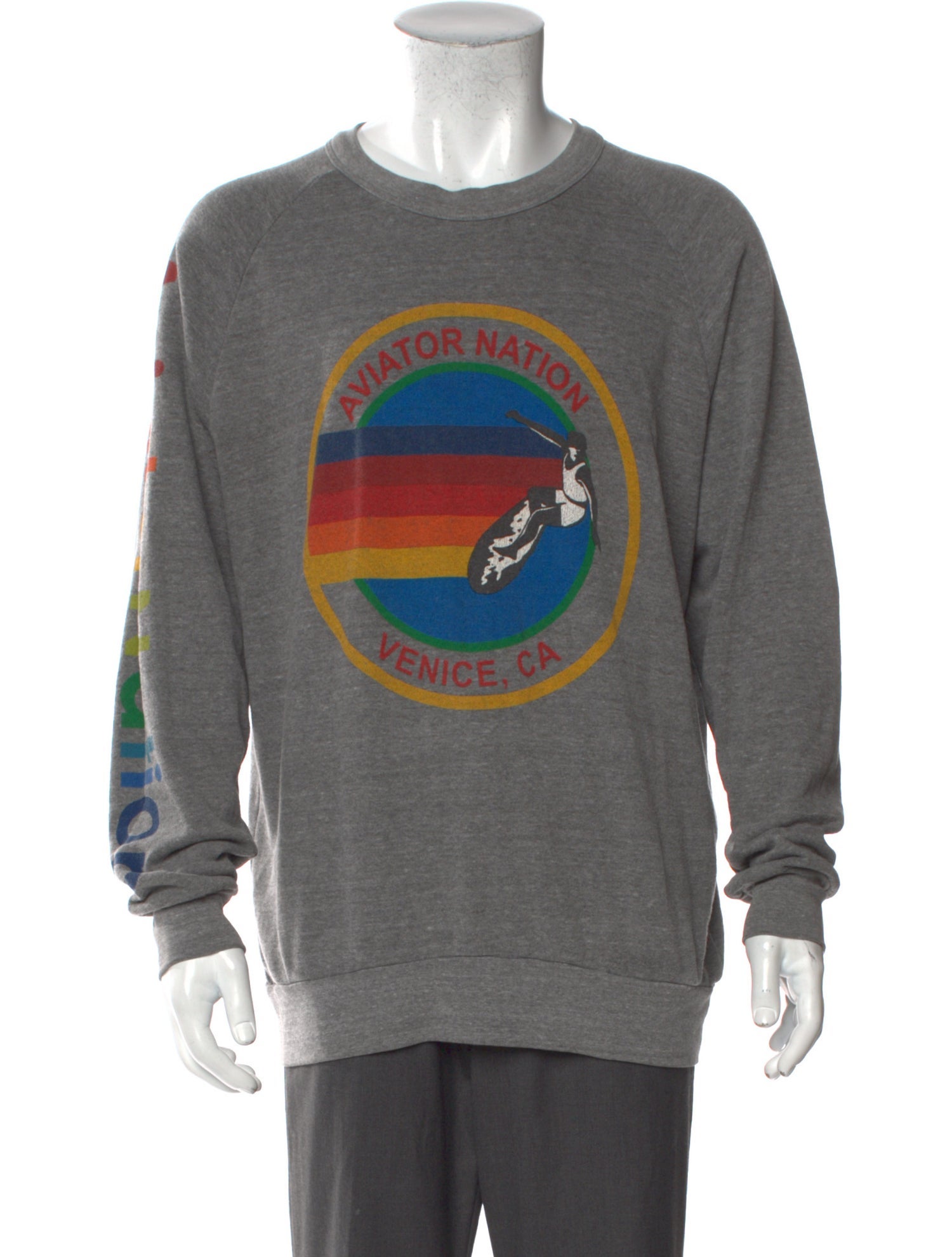 Aviator Nation Graphic Print Crew Neck Pullover