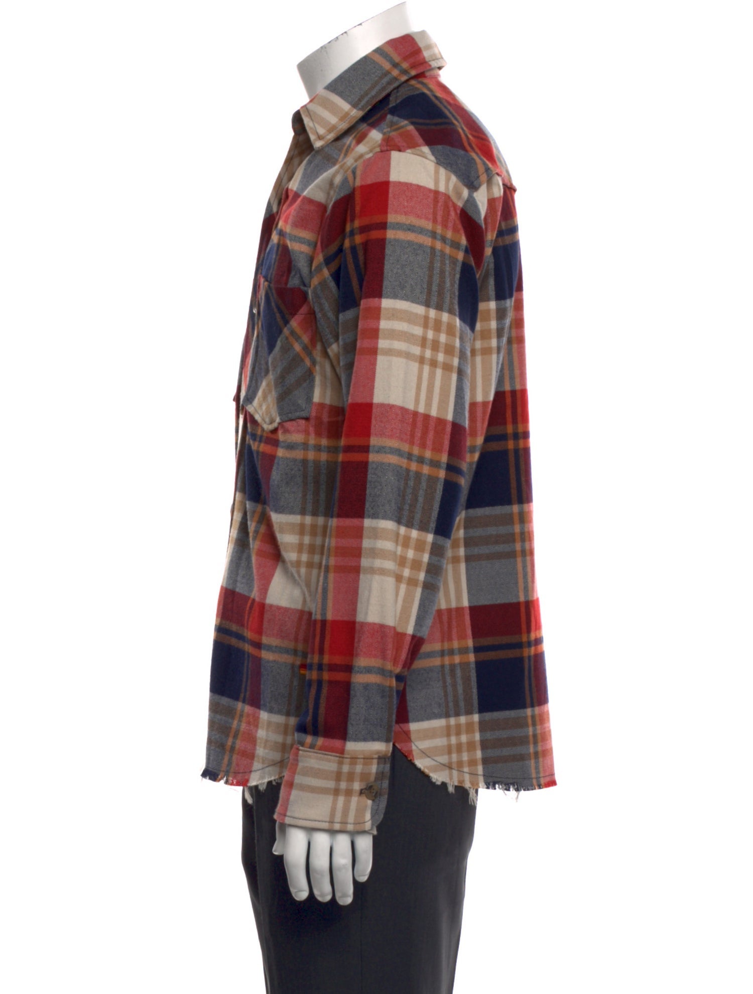 Aviator Nation Plaid Print Long Sleeve Western Shirt