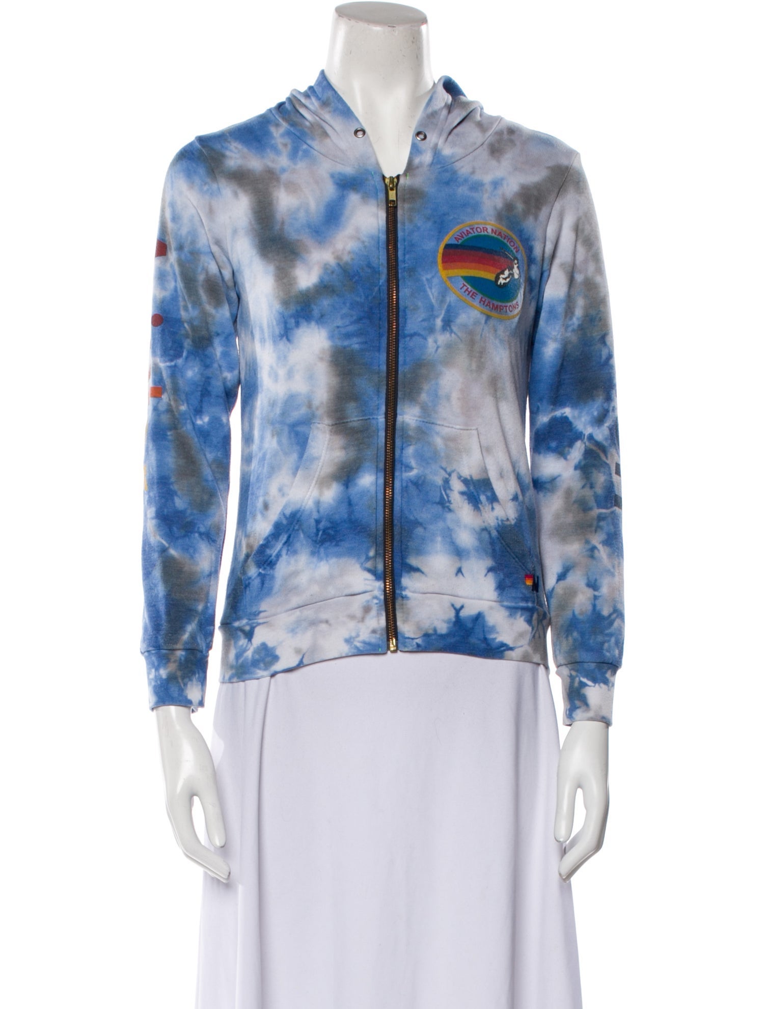 Aviator Nation Tie-Dye Print V-Neck Sweatshirt