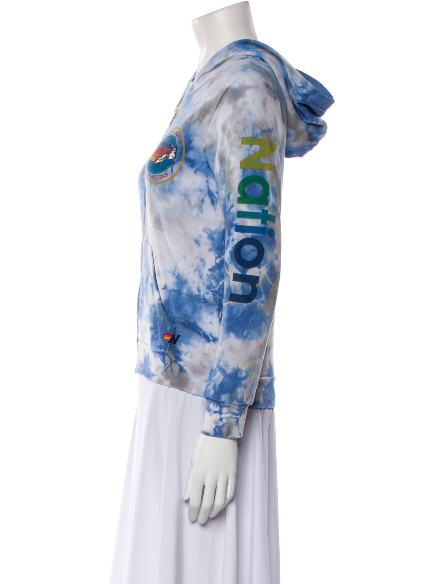 Aviator Nation Tie-Dye Print V-Neck Sweatshirt