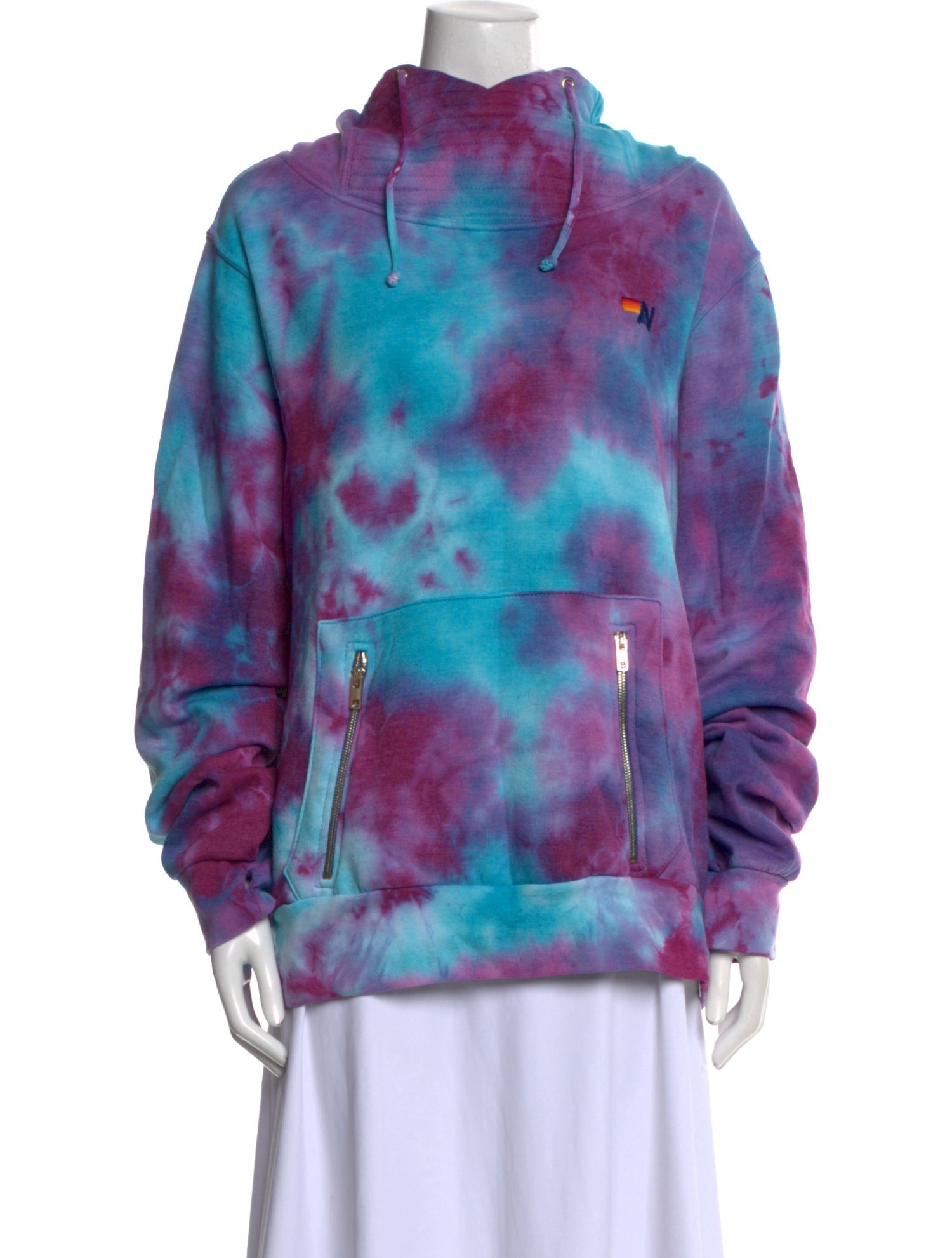 Aviator Nation Tie-Dye Print Crew Neck Sweater