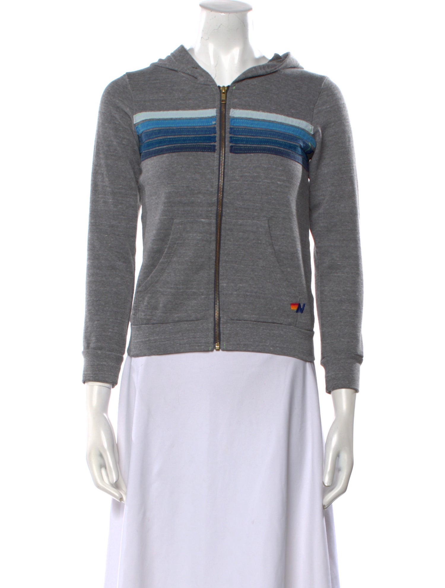 Aviator Nation V-Neck Three-Quarter Sleeve Sweatshirt