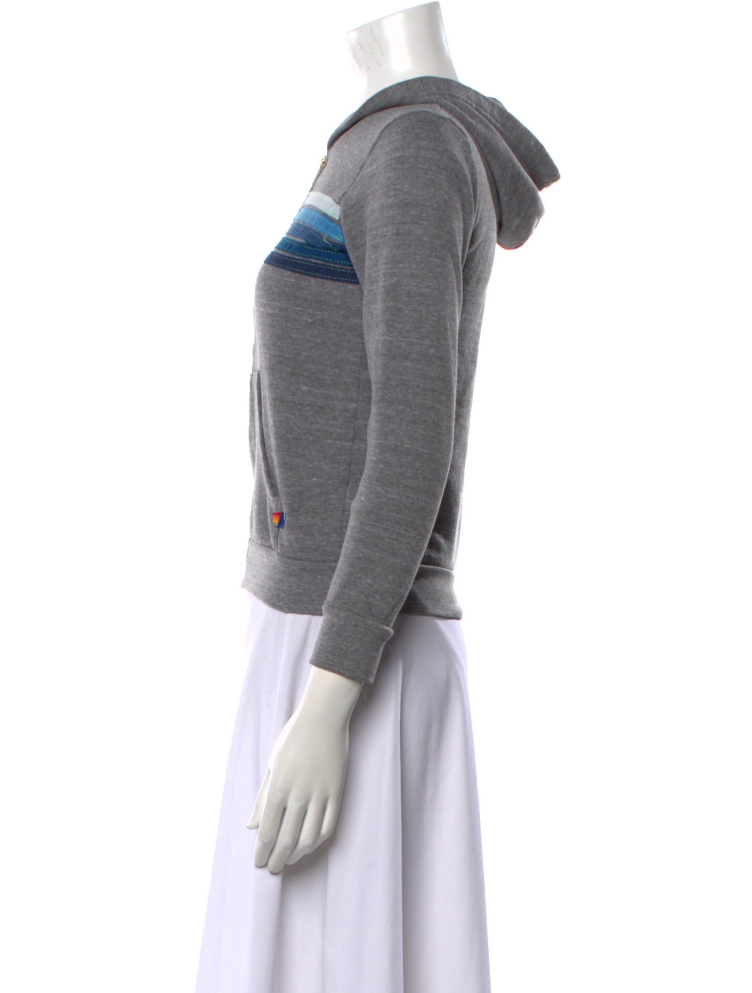 Aviator Nation V-Neck Three-Quarter Sleeve Sweatshirt