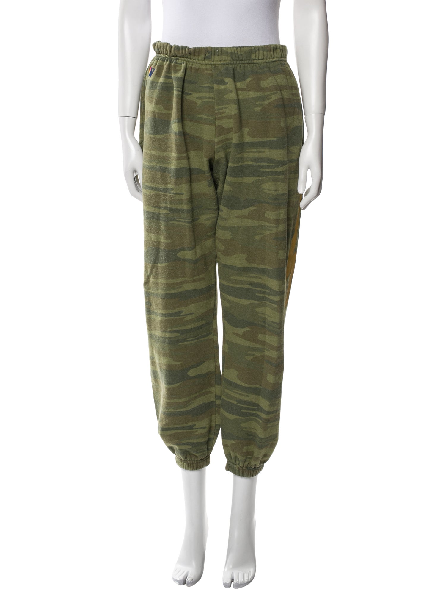 Aviator Nation Camouflage Print Embroidered Accent Sweatpants