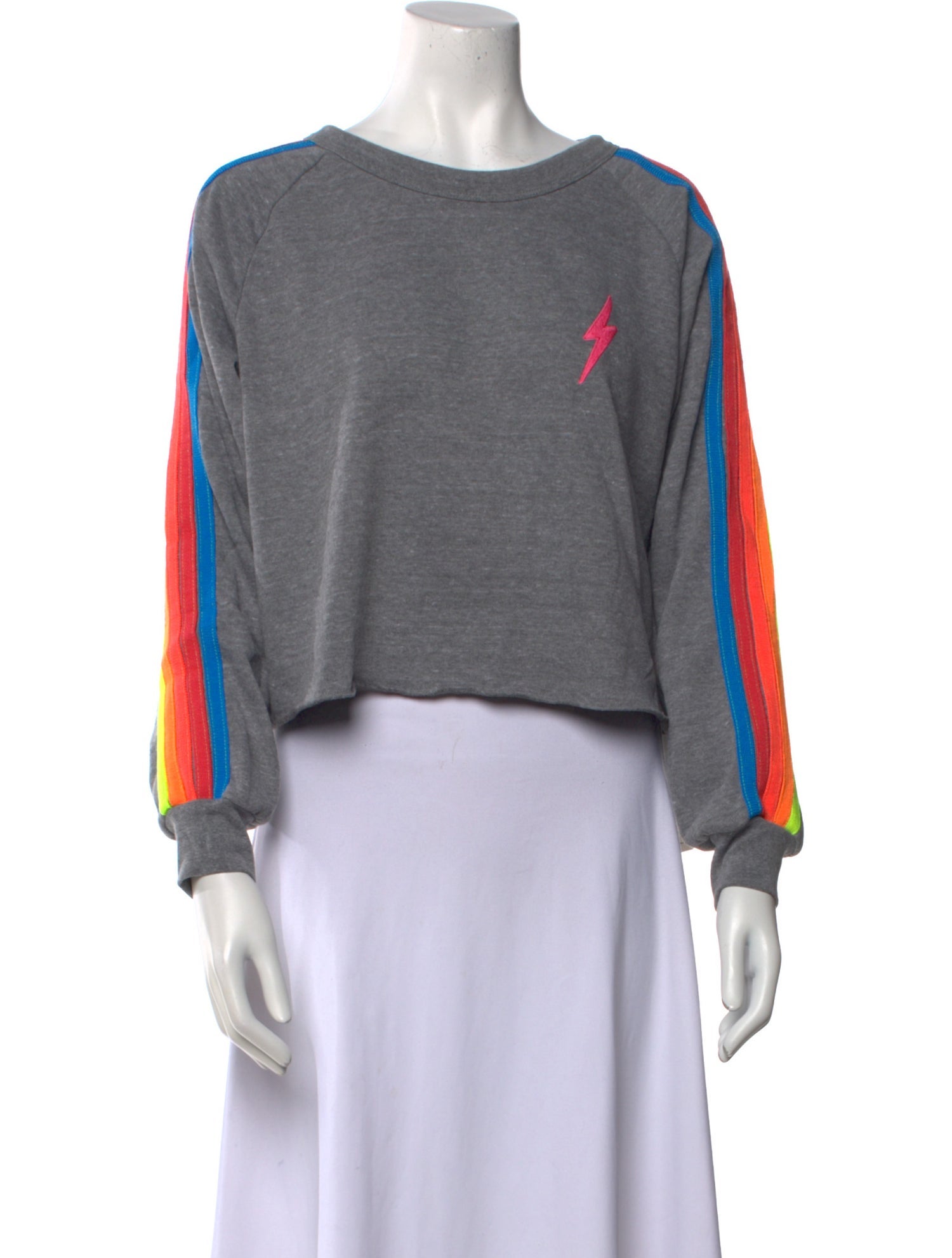 Aviator Nation Striped Crew Neck Sweater