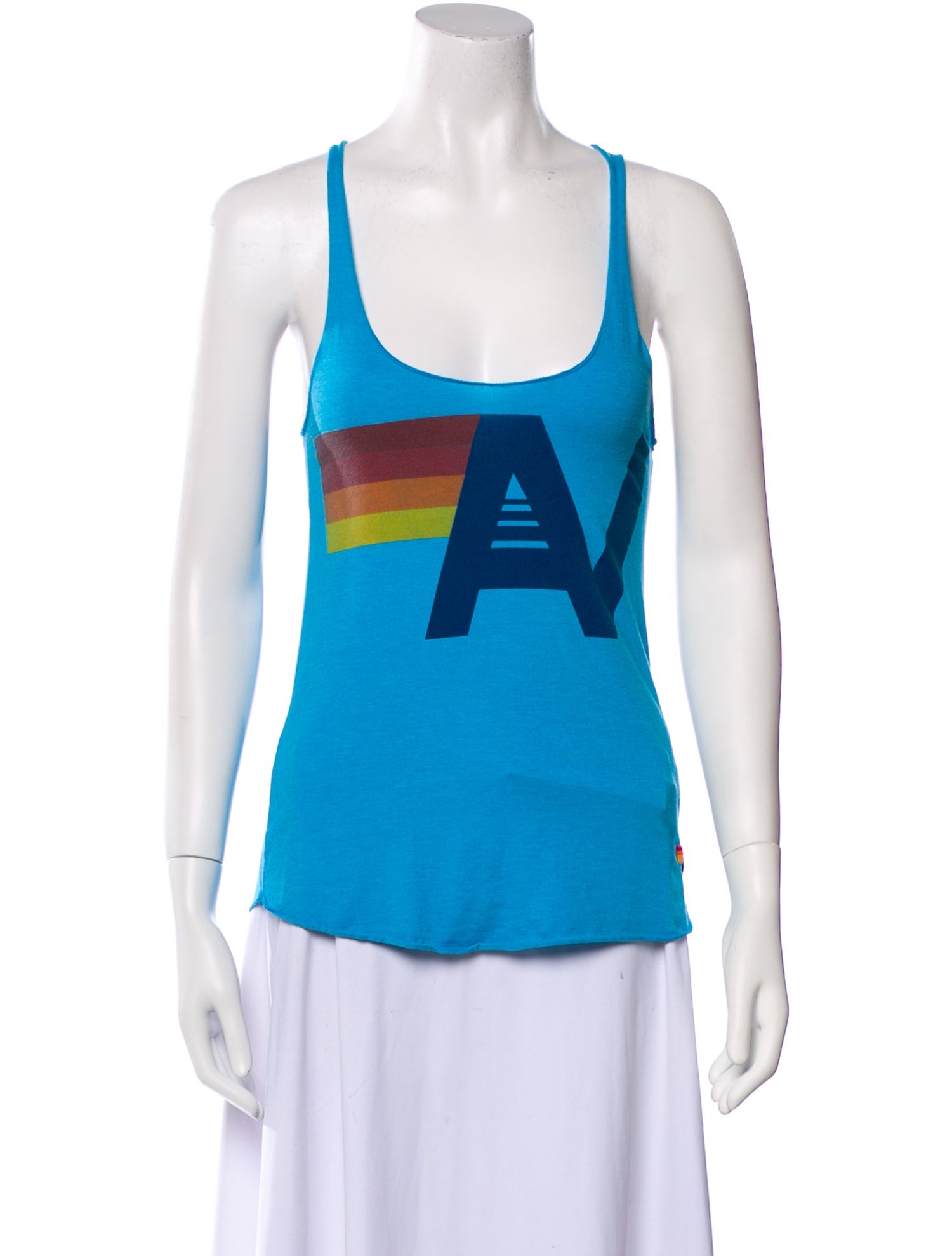 Aviator Nation Graphic Print Scoop Neck Top