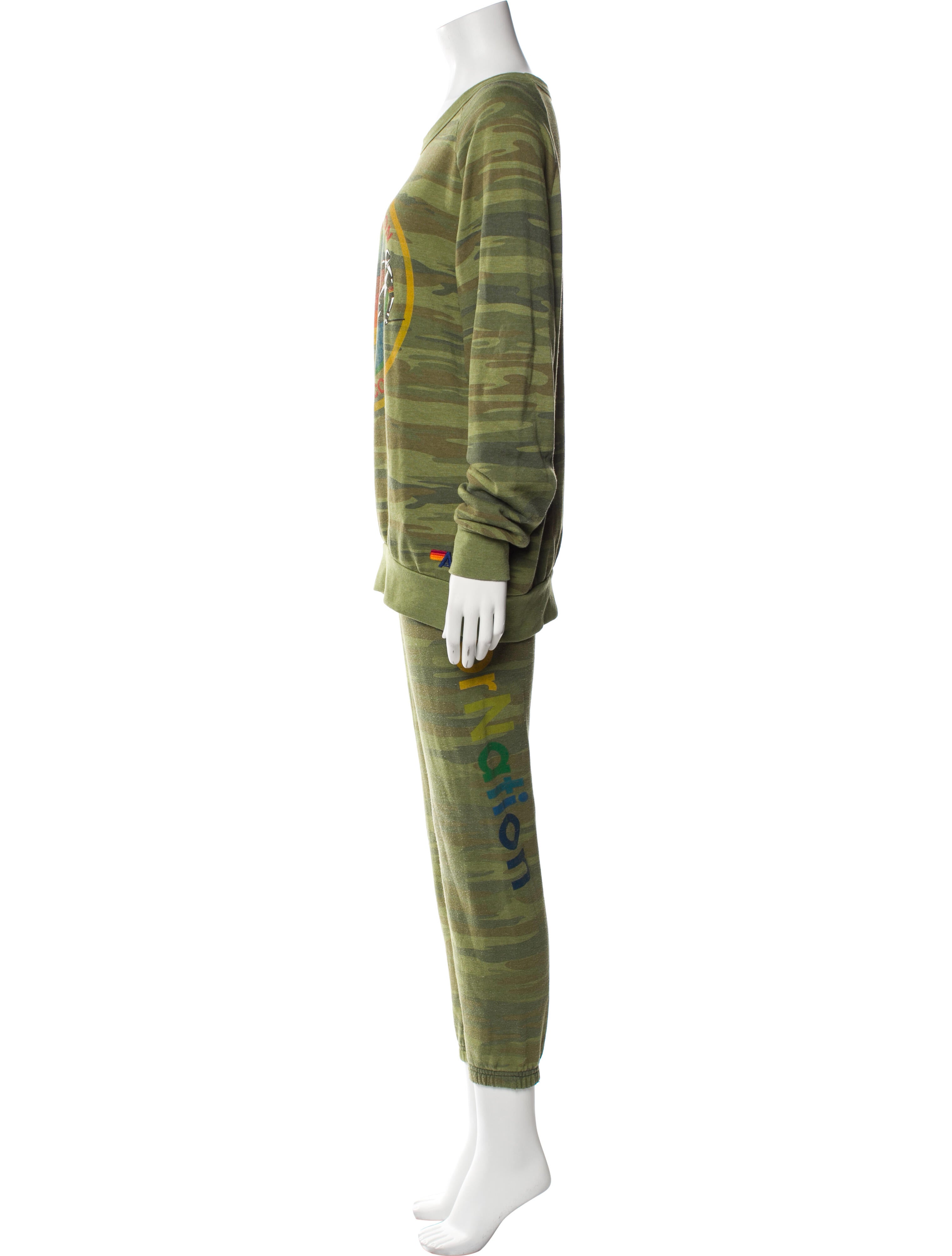 Aviator Nation Camouflage Print Pant Set