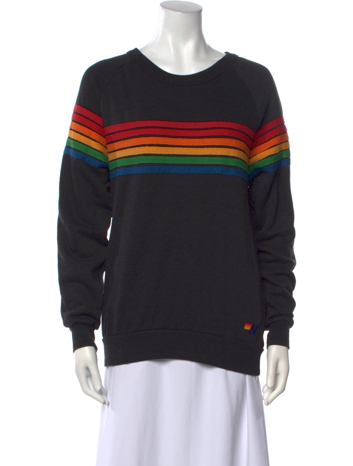 Aviator Nation Striped Crew Neck Sweater