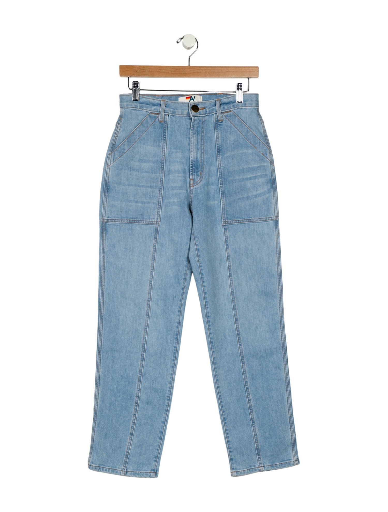 Aviator Nation High-Rise Straight Leg Jeans