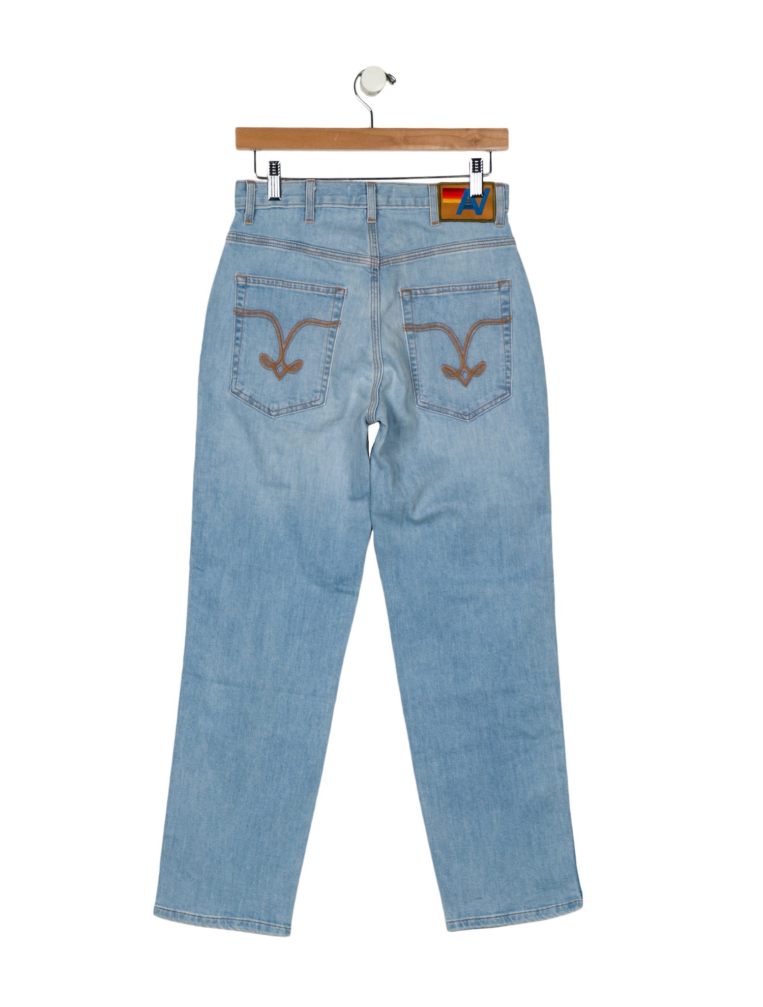 Aviator Nation High-Rise Straight Leg Jeans