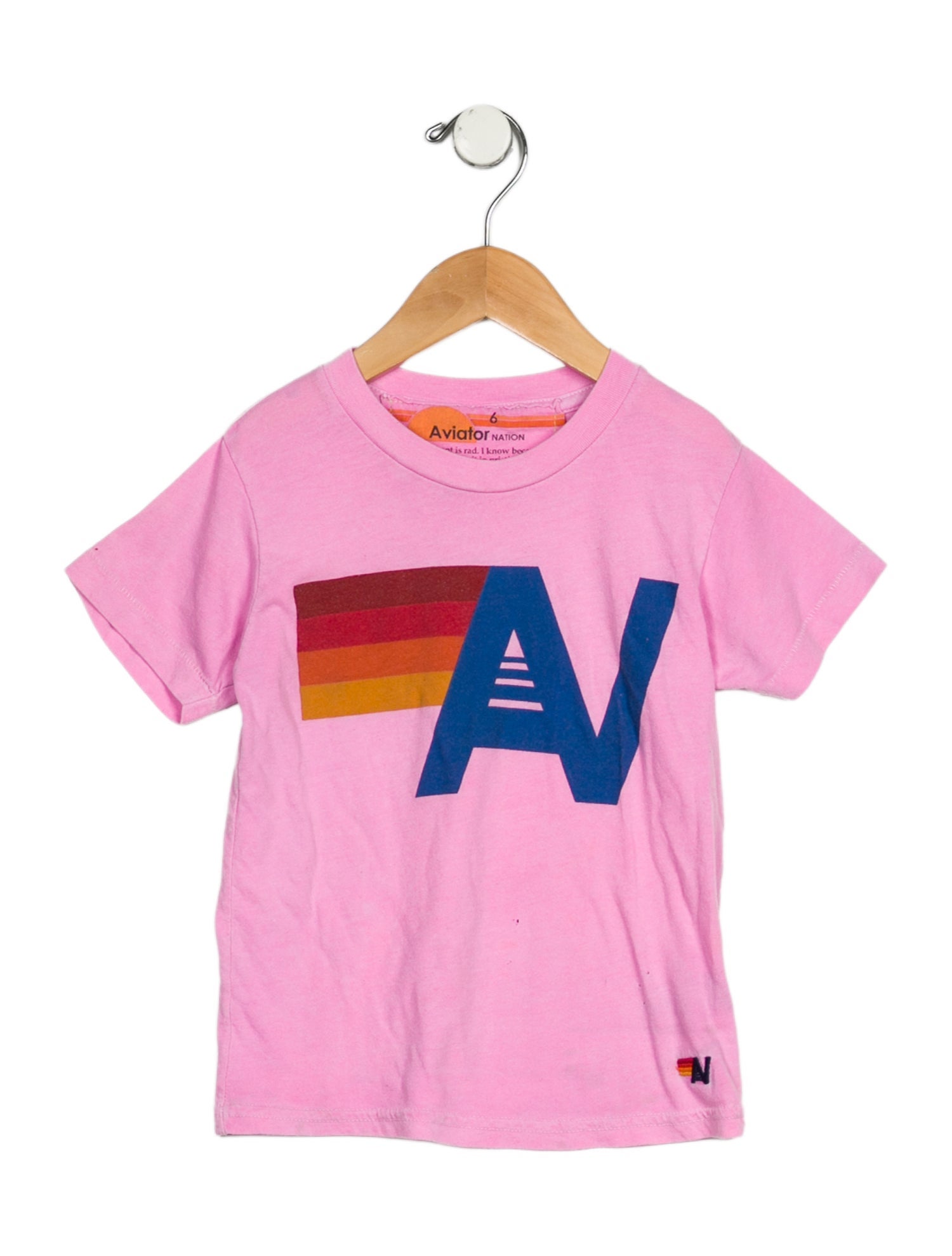 Aviator Nation toddler girls' pink multicolored short sleeve t-shirt