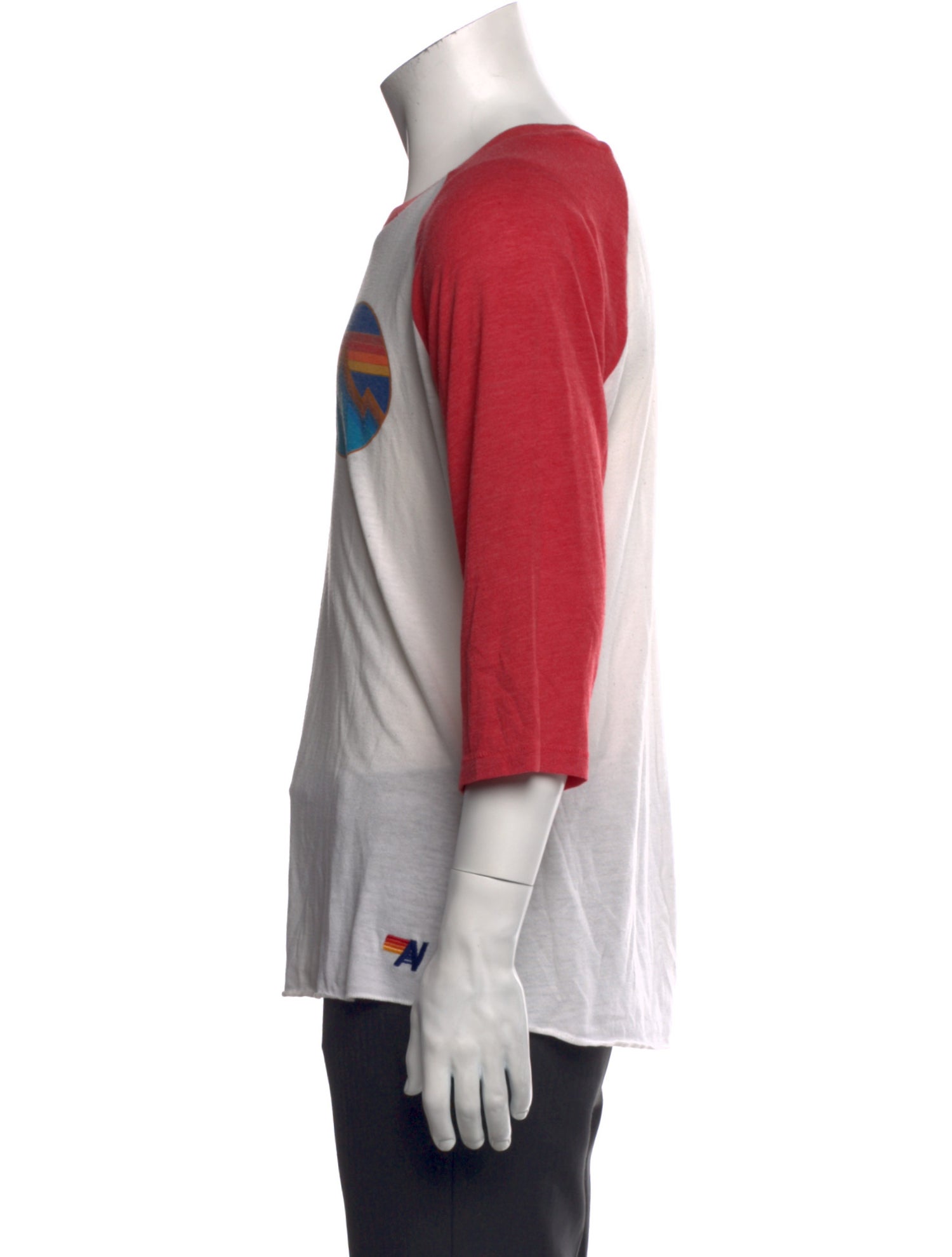 Aviator Nation Colorblock Pattern Crew Neck T-Shirt