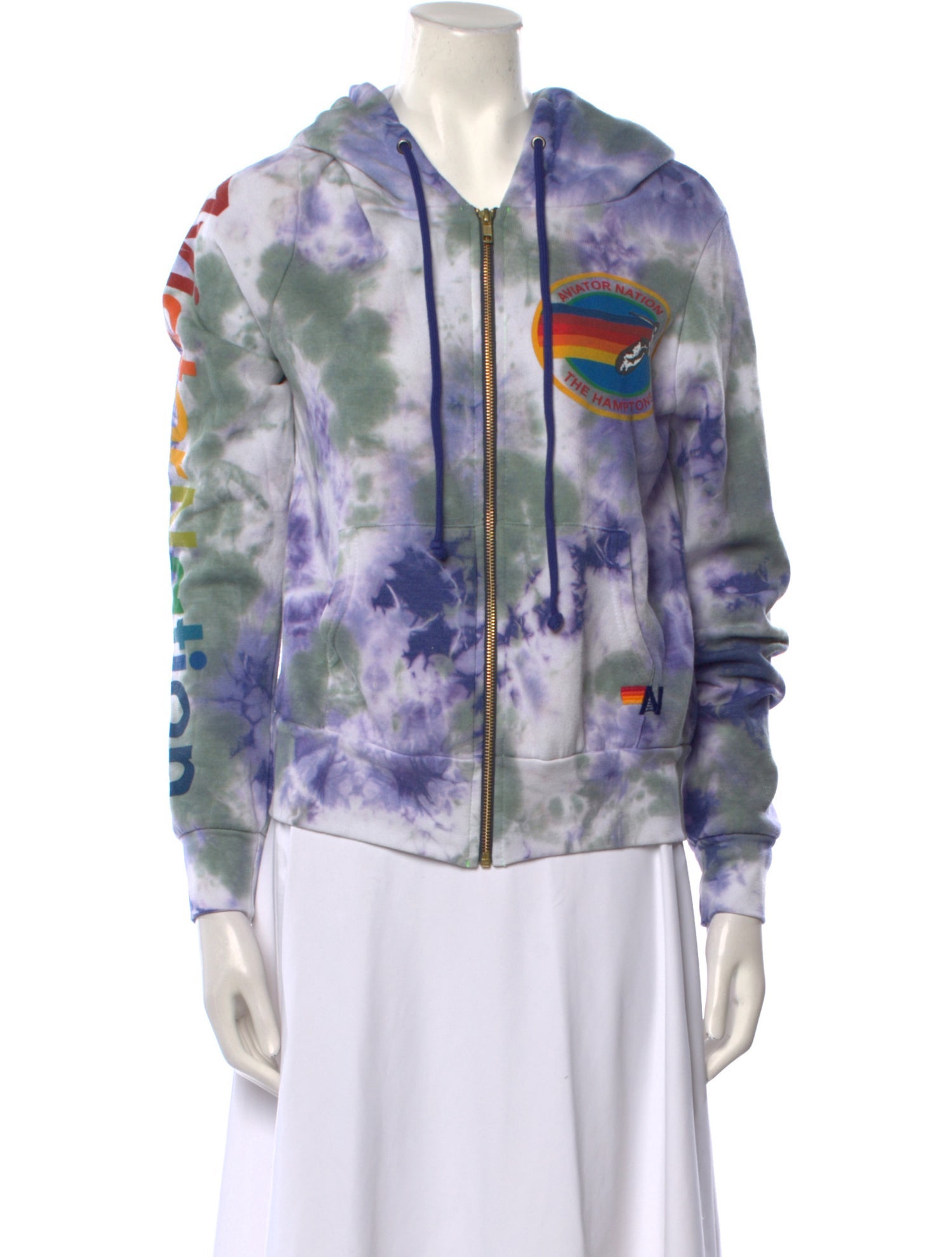 Aviator Nation Tie-Dye Print V-Neck Sweatshirt