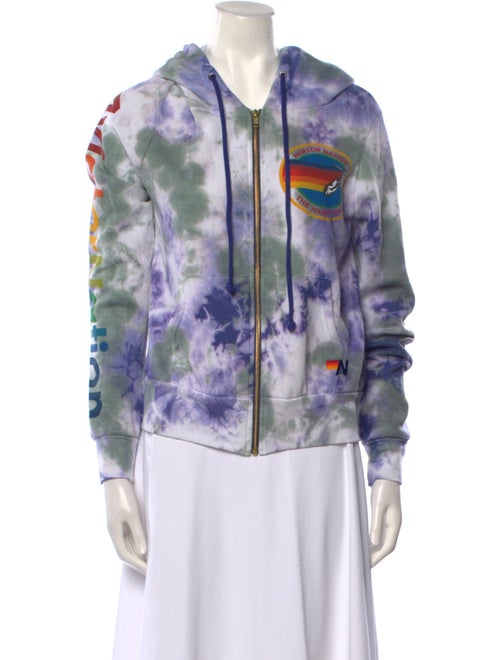 Aviator Nation Tie-Dye Print V-Neck Sweatshirt