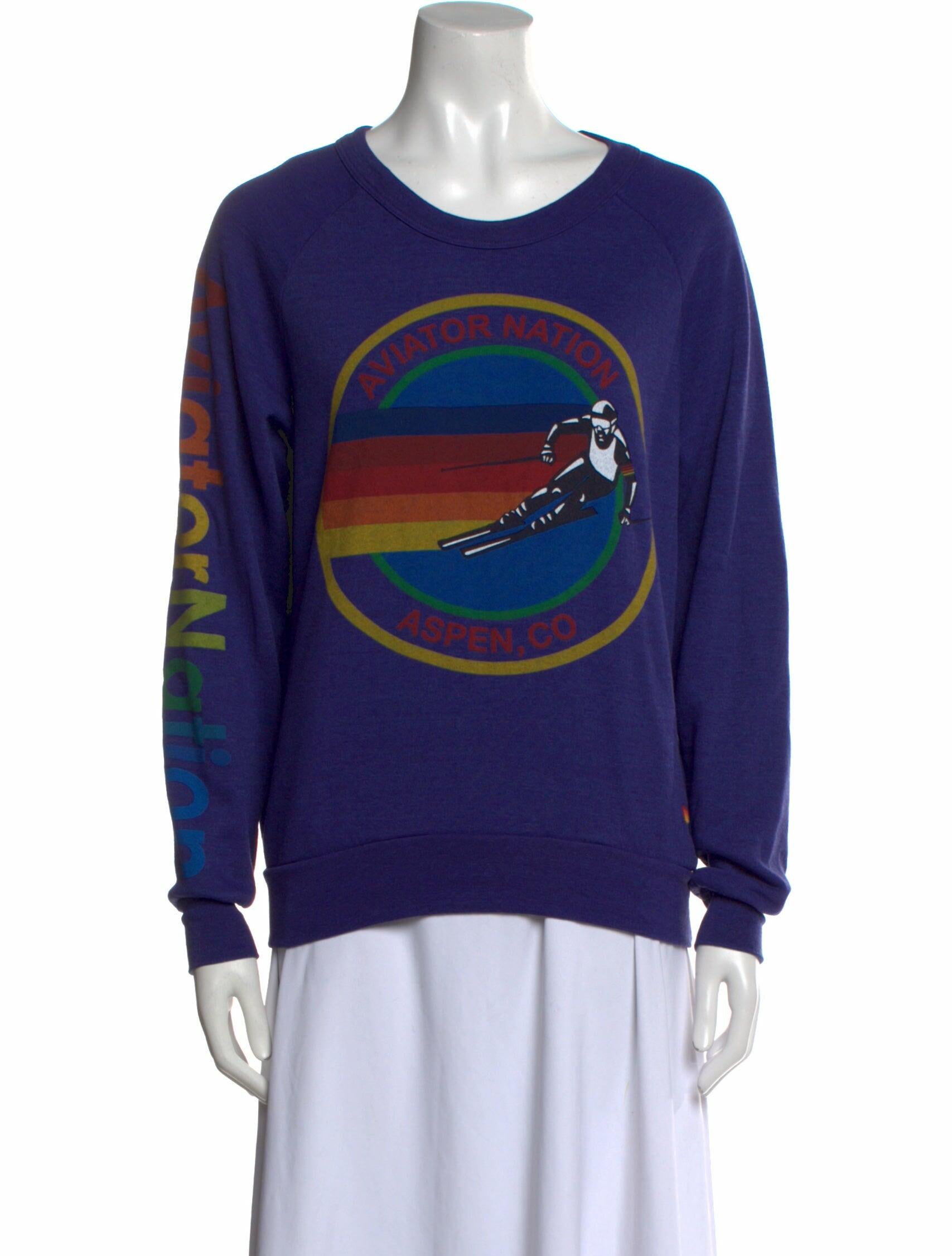 Aviator Nation Graphic Print Crew Neck Sweatshirt