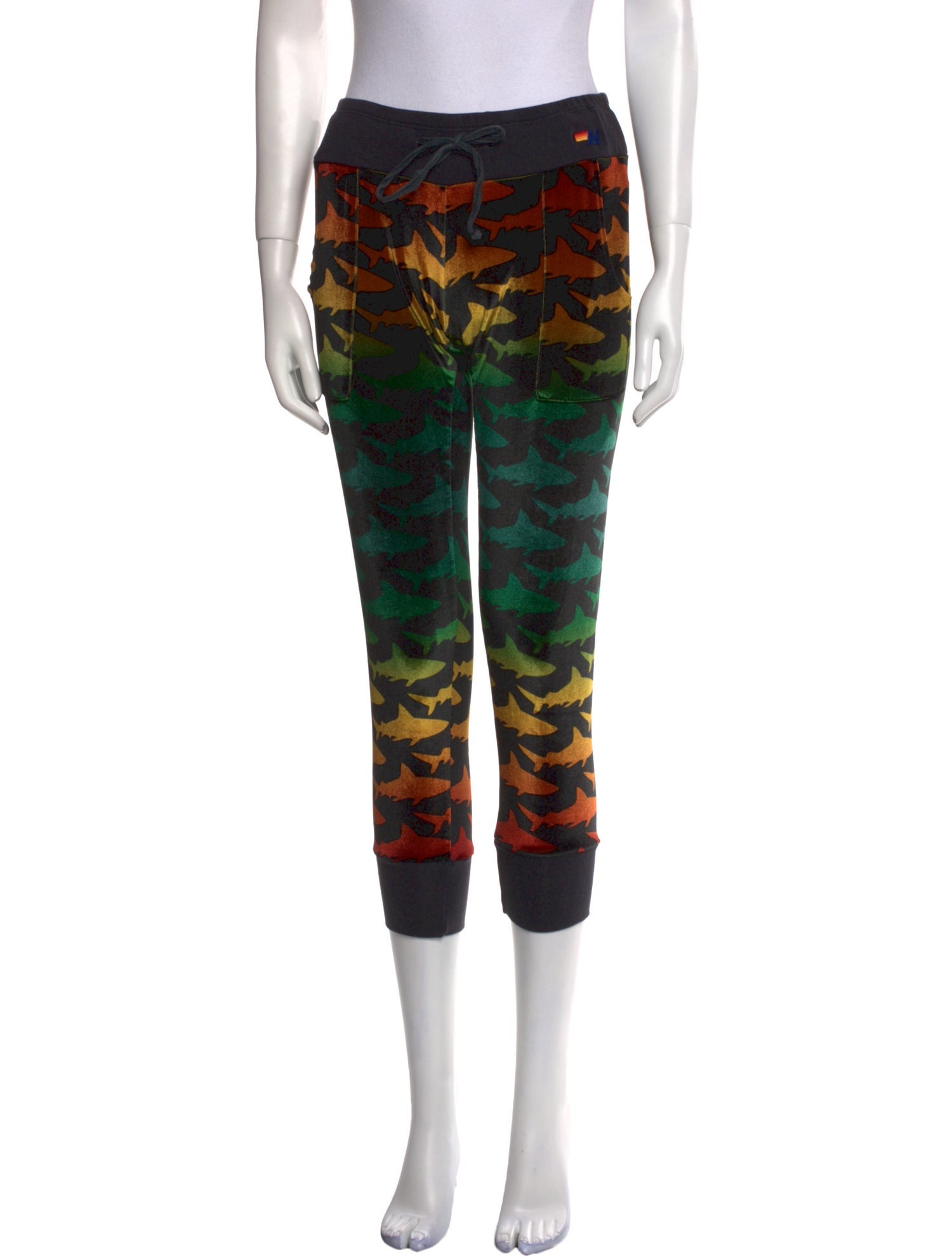 Aviator Nation Velour Skinny Leg Pants