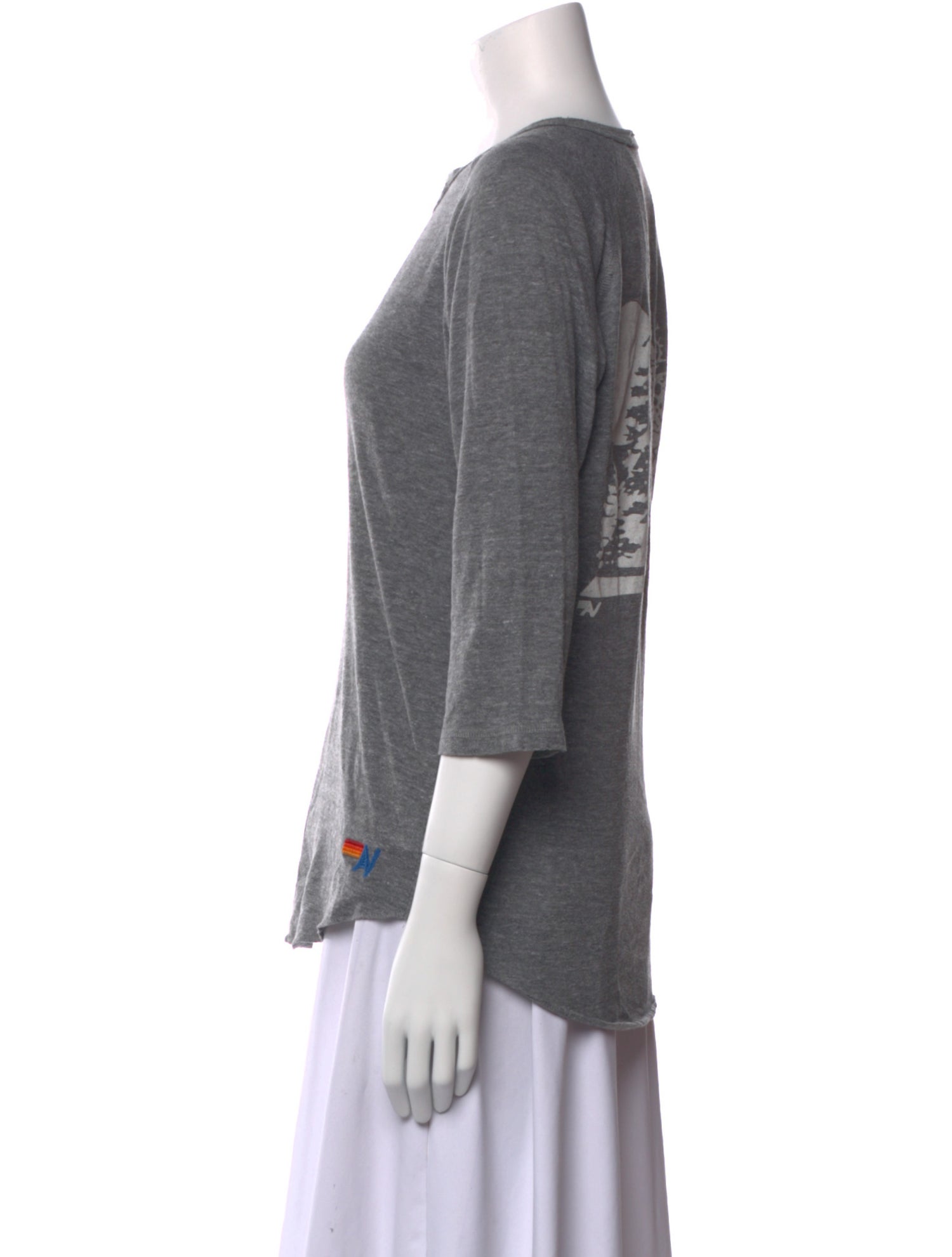 Aviator Nation Crew Neck Three-Quarter Sleeve T-Shirt