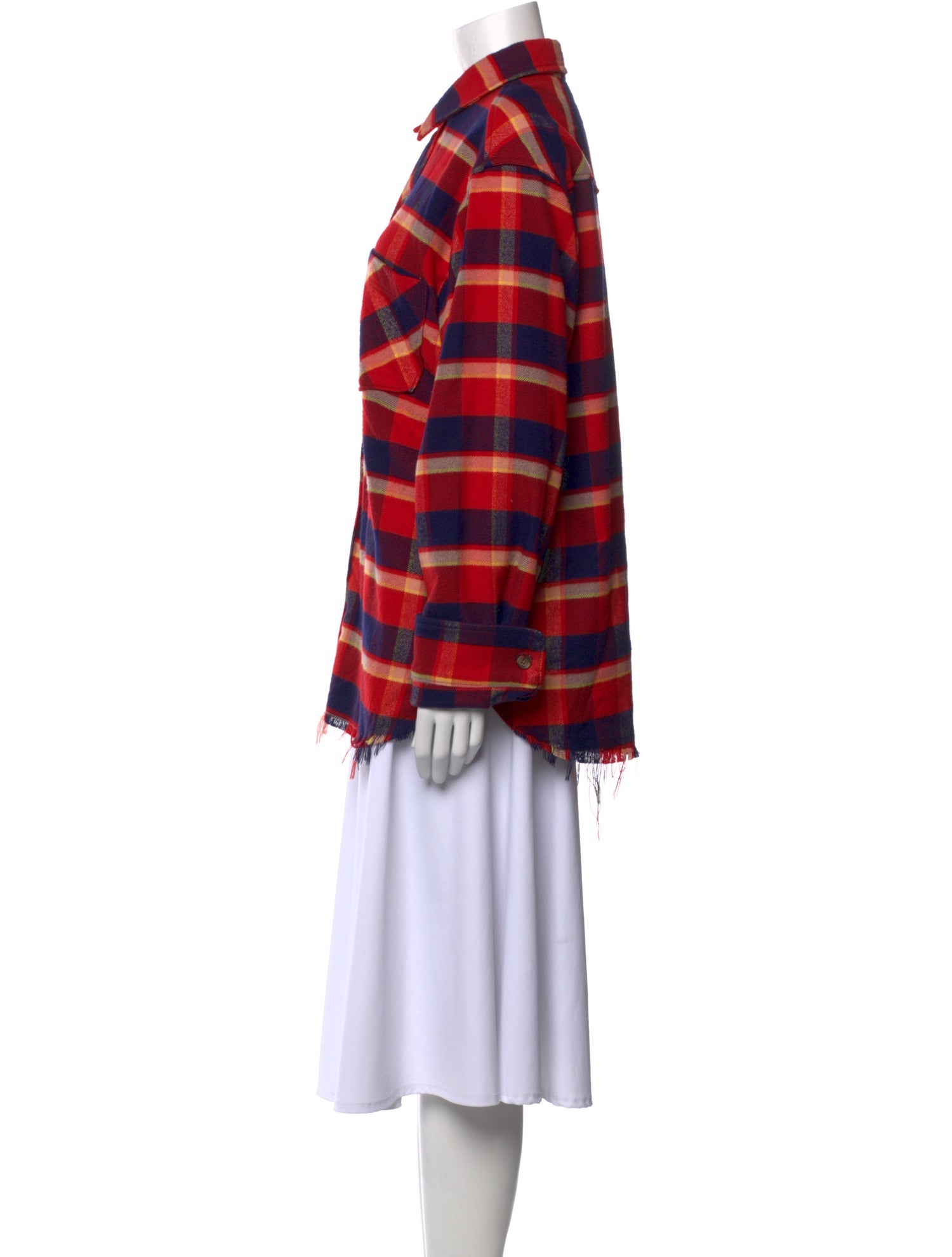 Aviator Nation Plaid Print Long Sleeve Button-Up Top