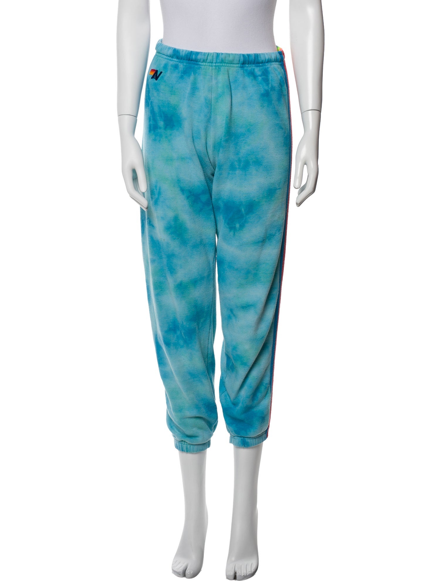 Aviator Nation Tie-Dye Print Embroidered Accent Sweatpants