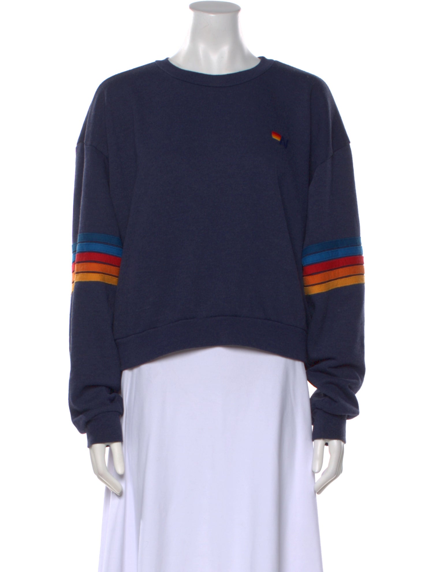 Aviator Nation Striped Crew Neck Sweater