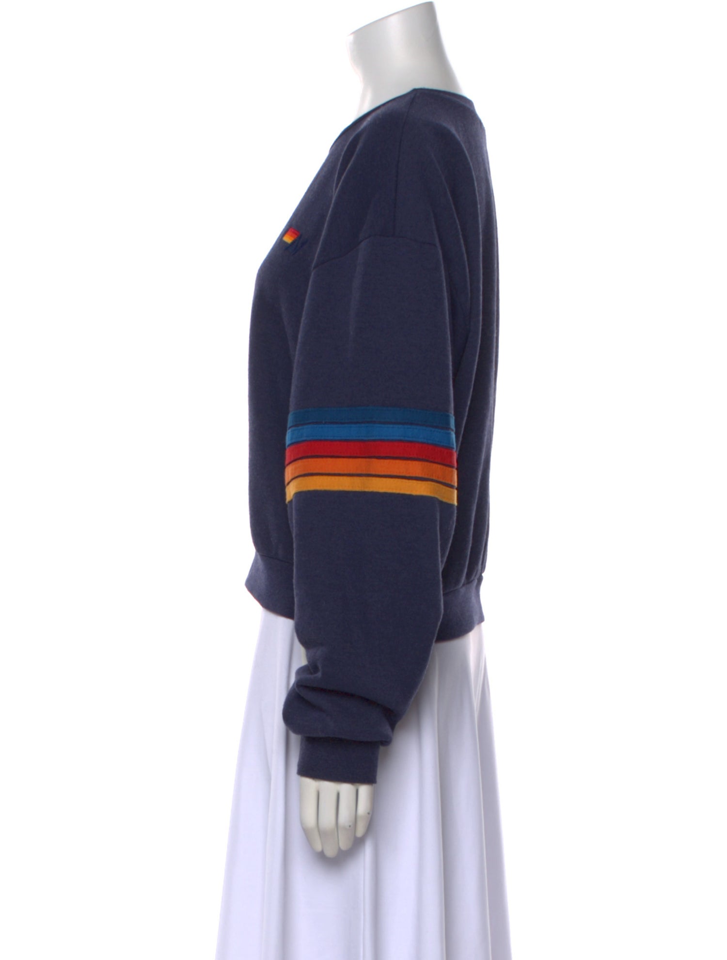 Aviator Nation Striped Crew Neck Sweater