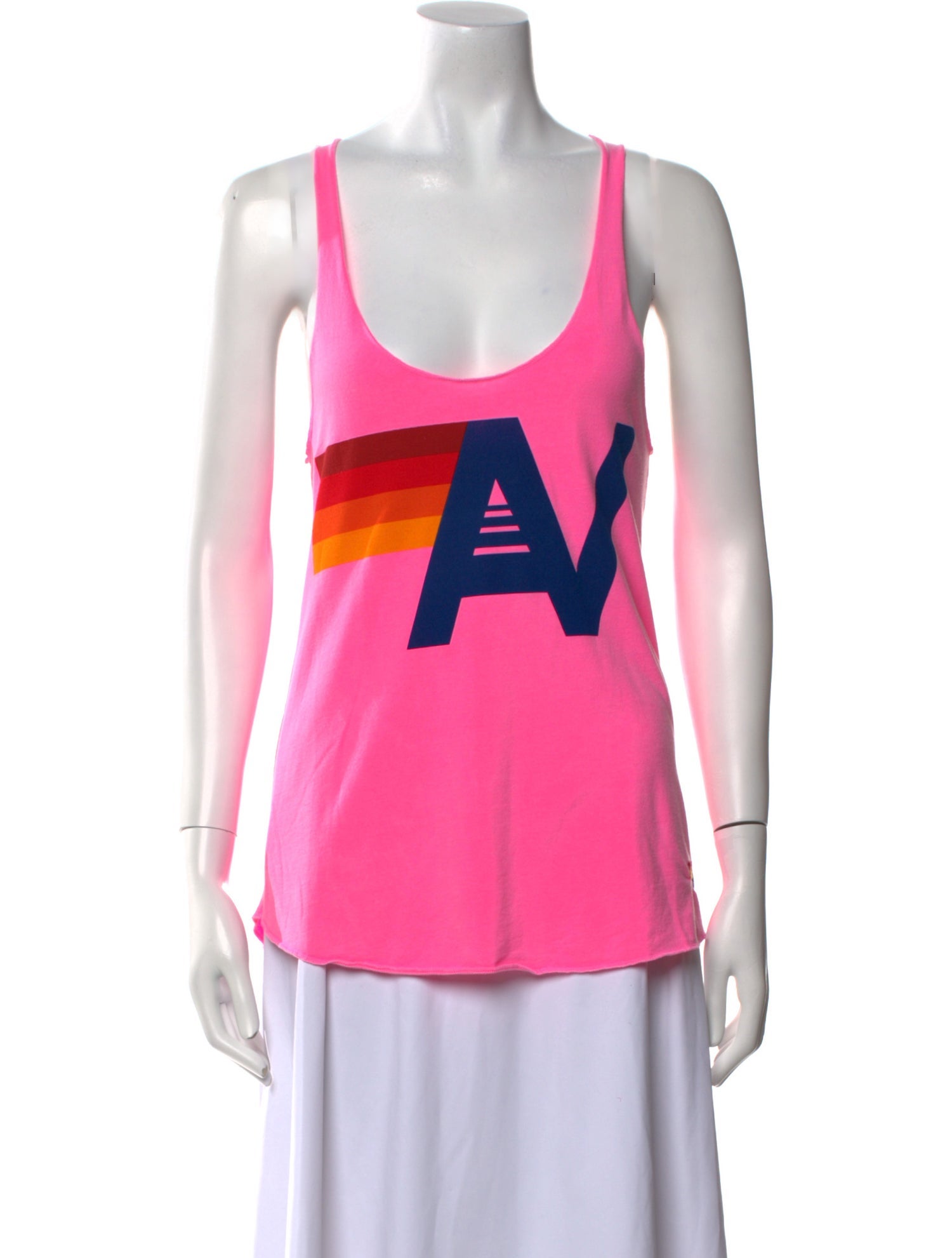 Aviator Nation Graphic Print Scoop Neck Top