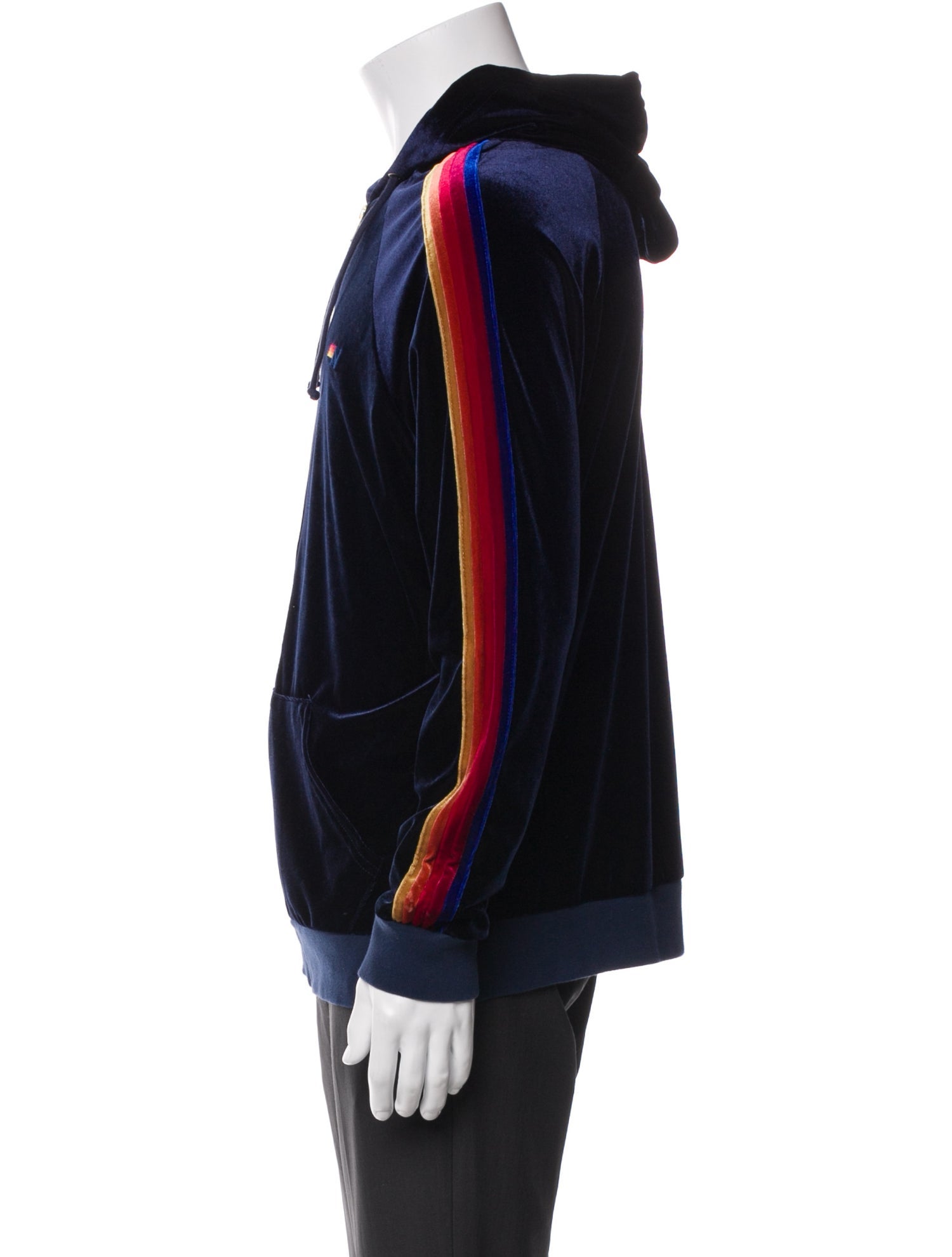 Aviator Nation Striped Collar Hoodie