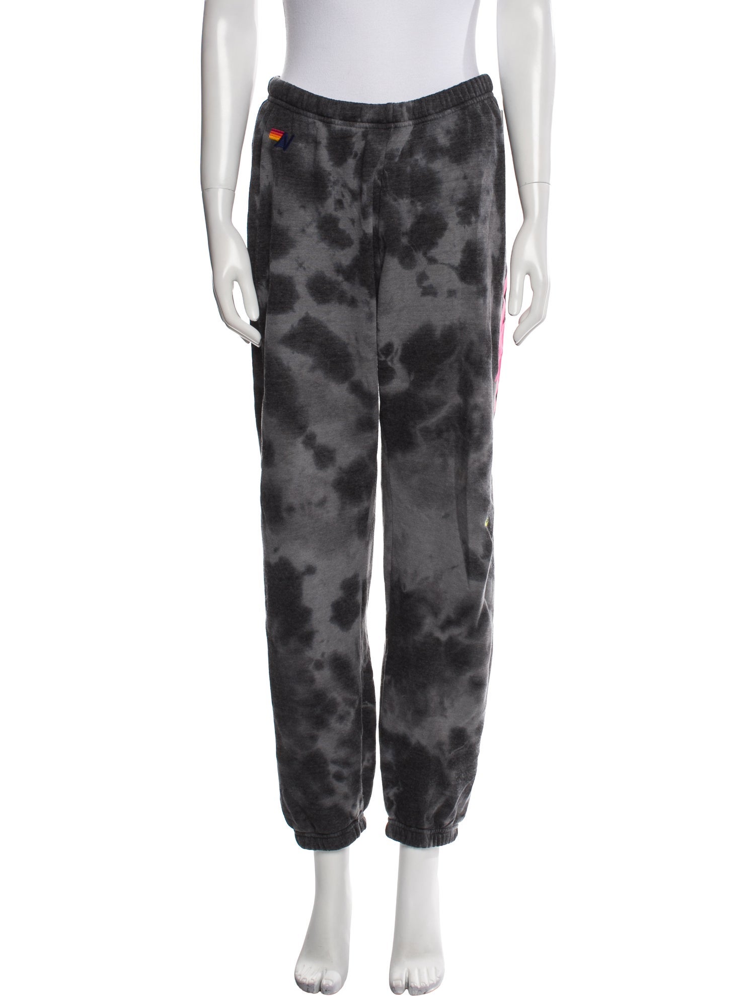 Aviator Nation Tie-Dye Print Embroidered Accent Sweatpants