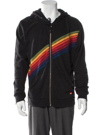 Aviator Nation Striped Crew Neck Hoodie