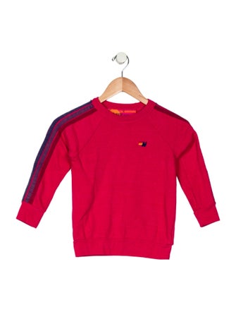 Aviator Nation Girls' Stripe Accent Crew Neck Sweatshirt