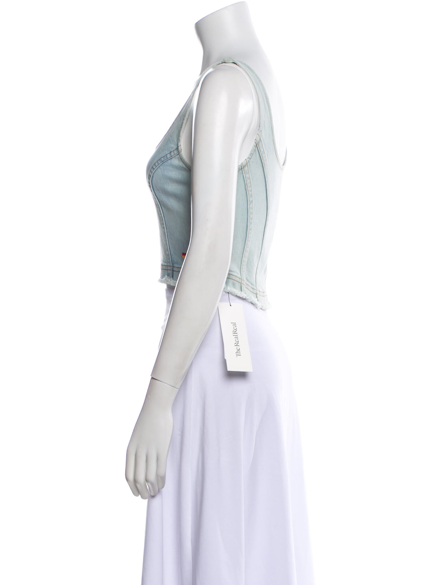 Aviator Nation Scoop Neck Sleeveless Crop Top