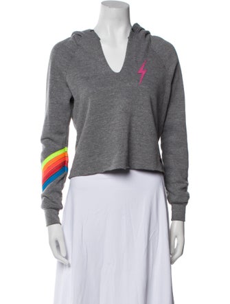 Aviator Nation Printed V-Neck Sweatshirt