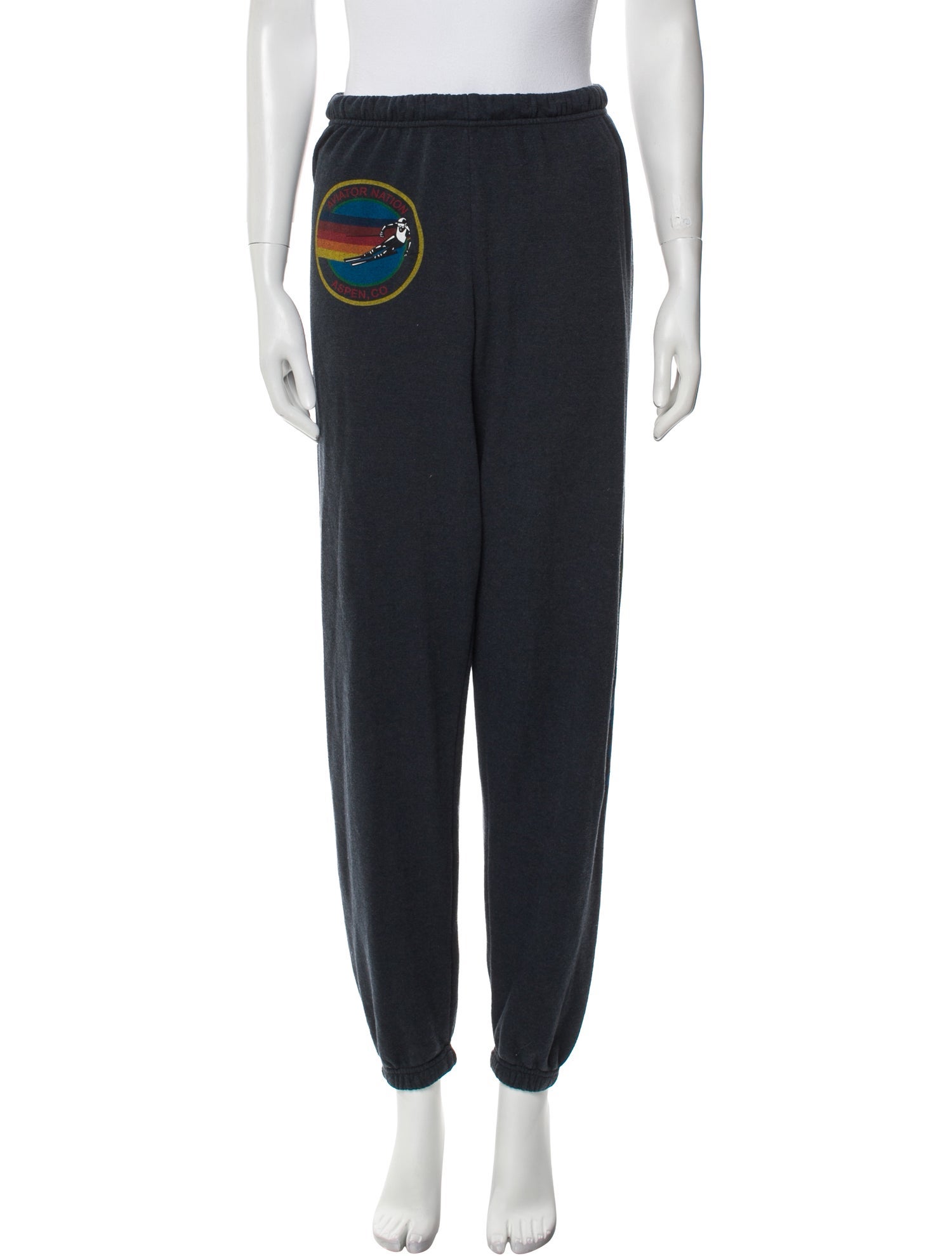 Aviator Nation Graphic Print Embroidered Accent Sweatpants