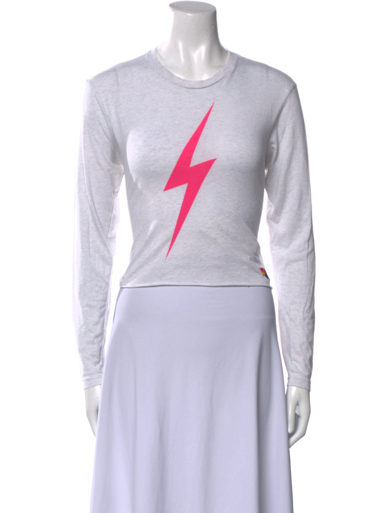 Aviator Nation Graphic Print Crew Neck Crop Top