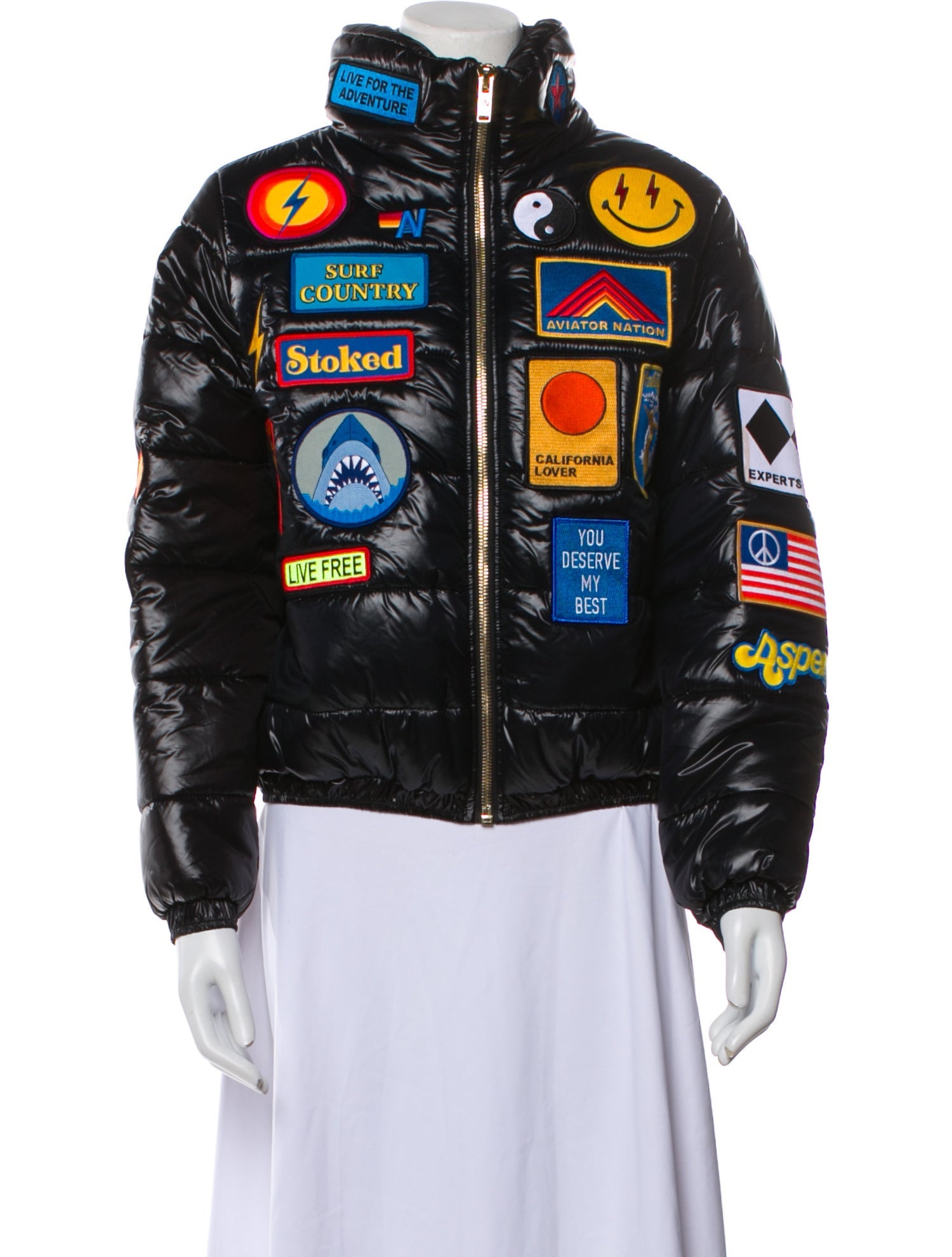 Aviator Nation Nylon Printed Bomber Jacket