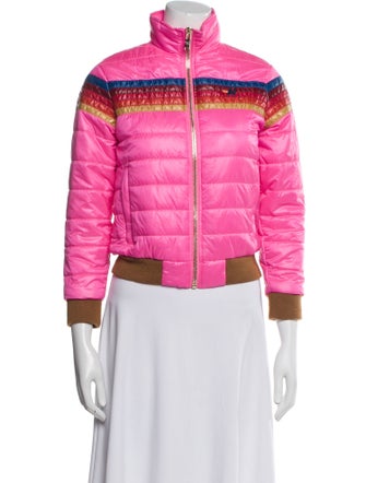 Aviator Nation Nylon Striped Bomber Jacket