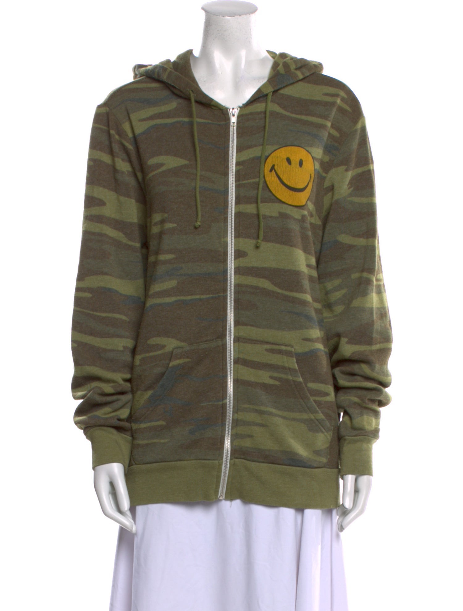 Aviator Nation Camouflage Print Crew Neck Sweatshirt