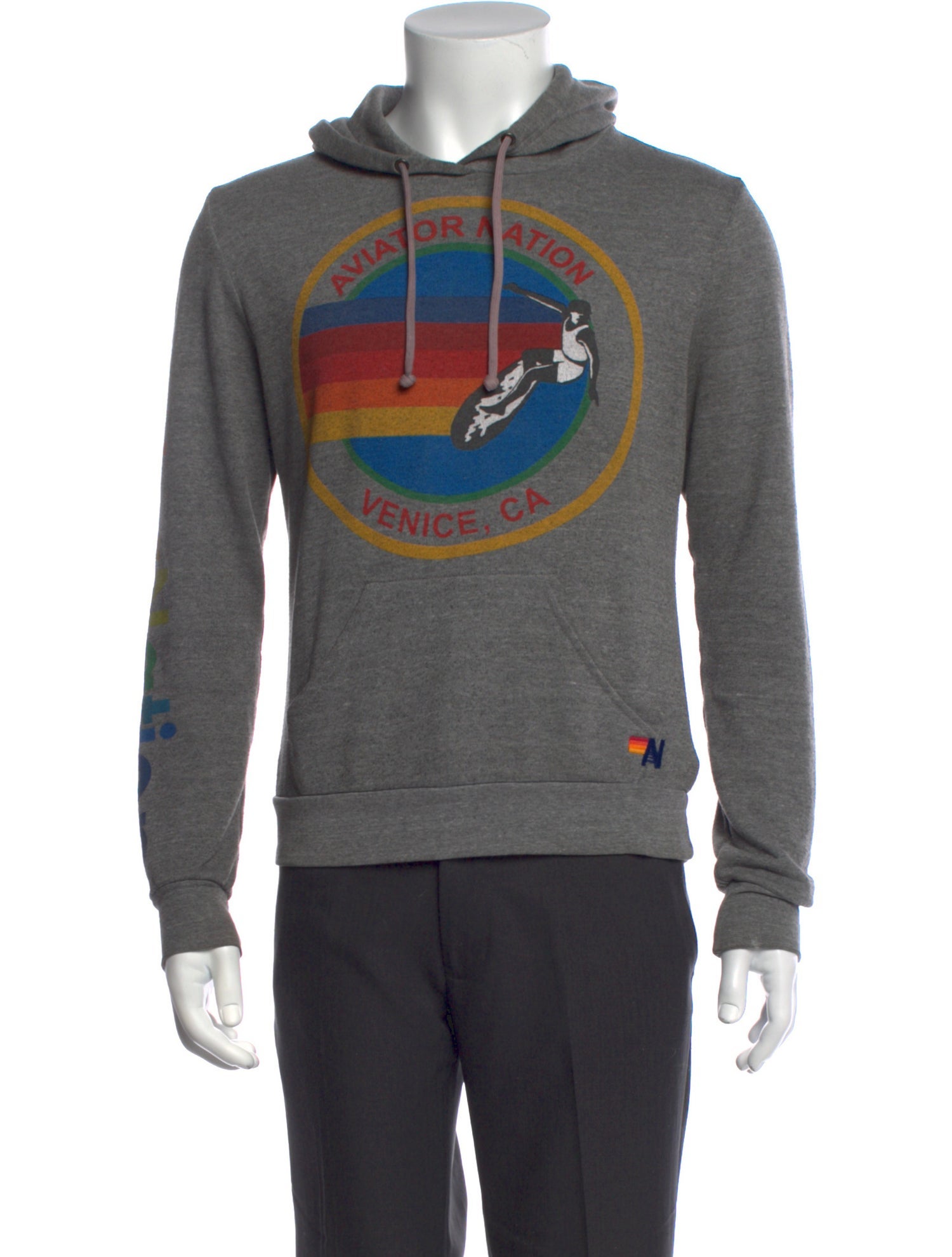 Aviator Nation Graphic Print V-Neck Sweater