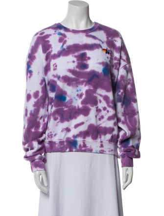 Aviator Nation Tie-Dye Print Bateau Neckline Sweatshirt