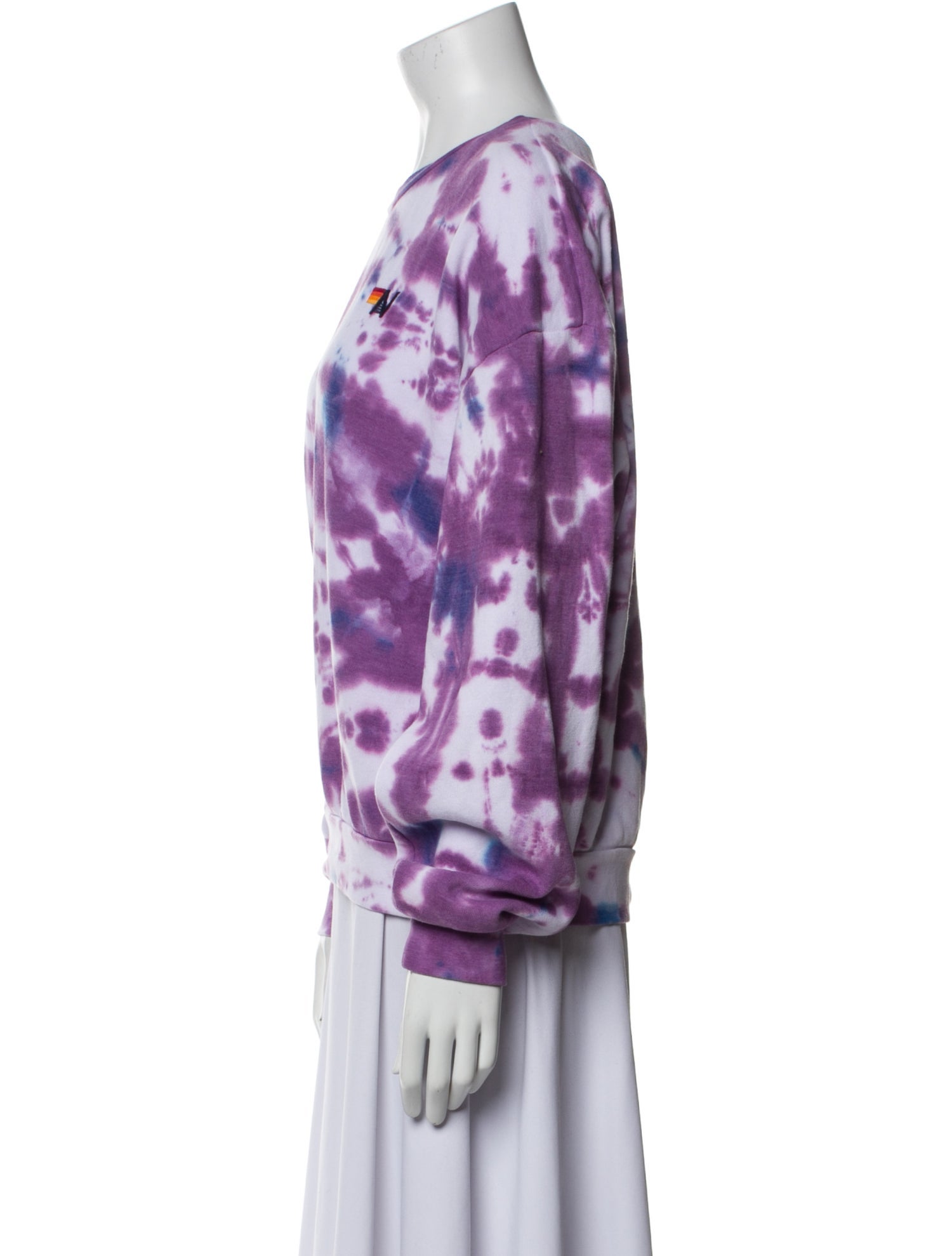 Aviator Nation Tie-Dye Print Bateau Neckline Sweatshirt