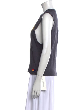 Aviator Nation Graphic Print Crew Neck Top