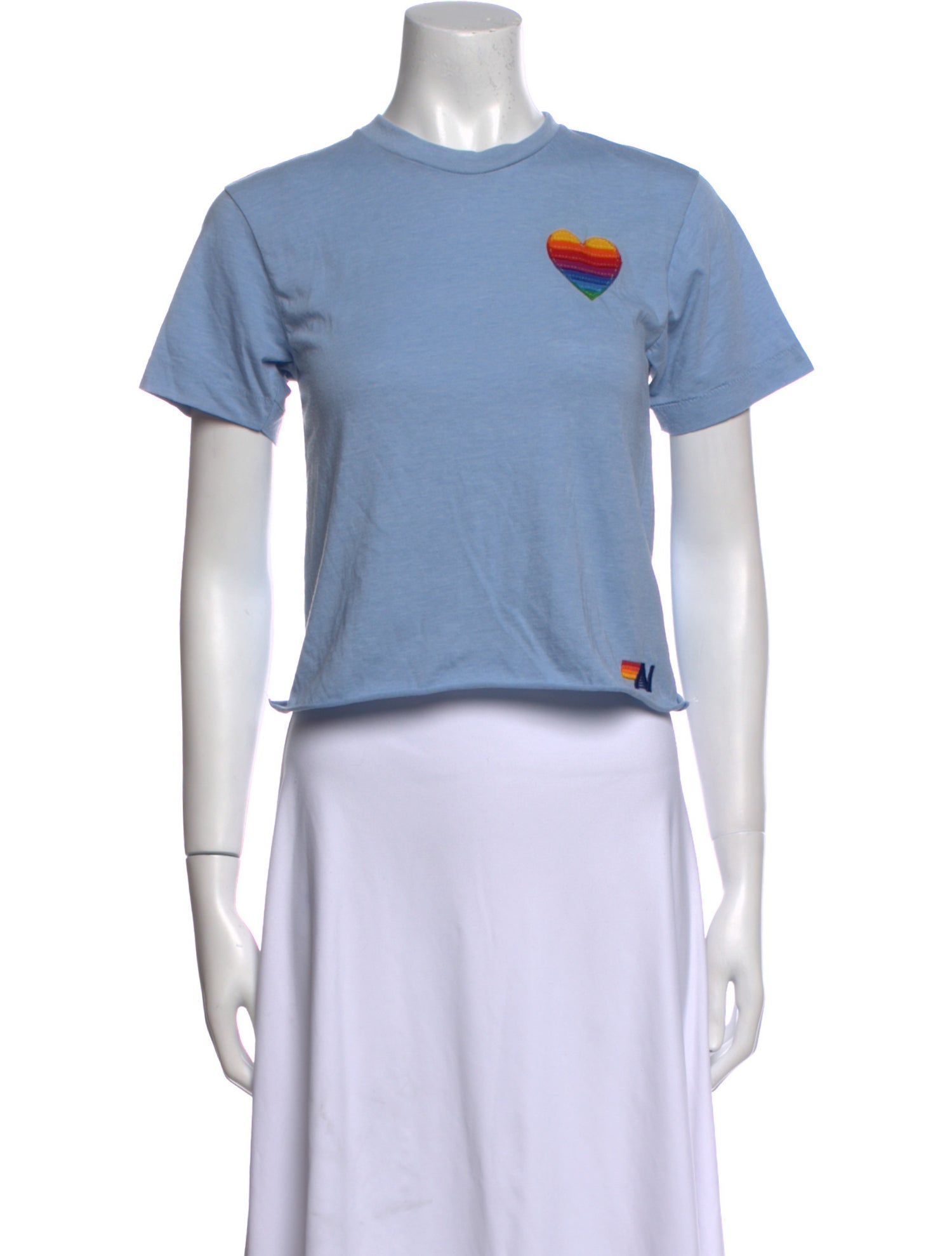 Aviator Nation Graphic Print Crew Neck Crop Top