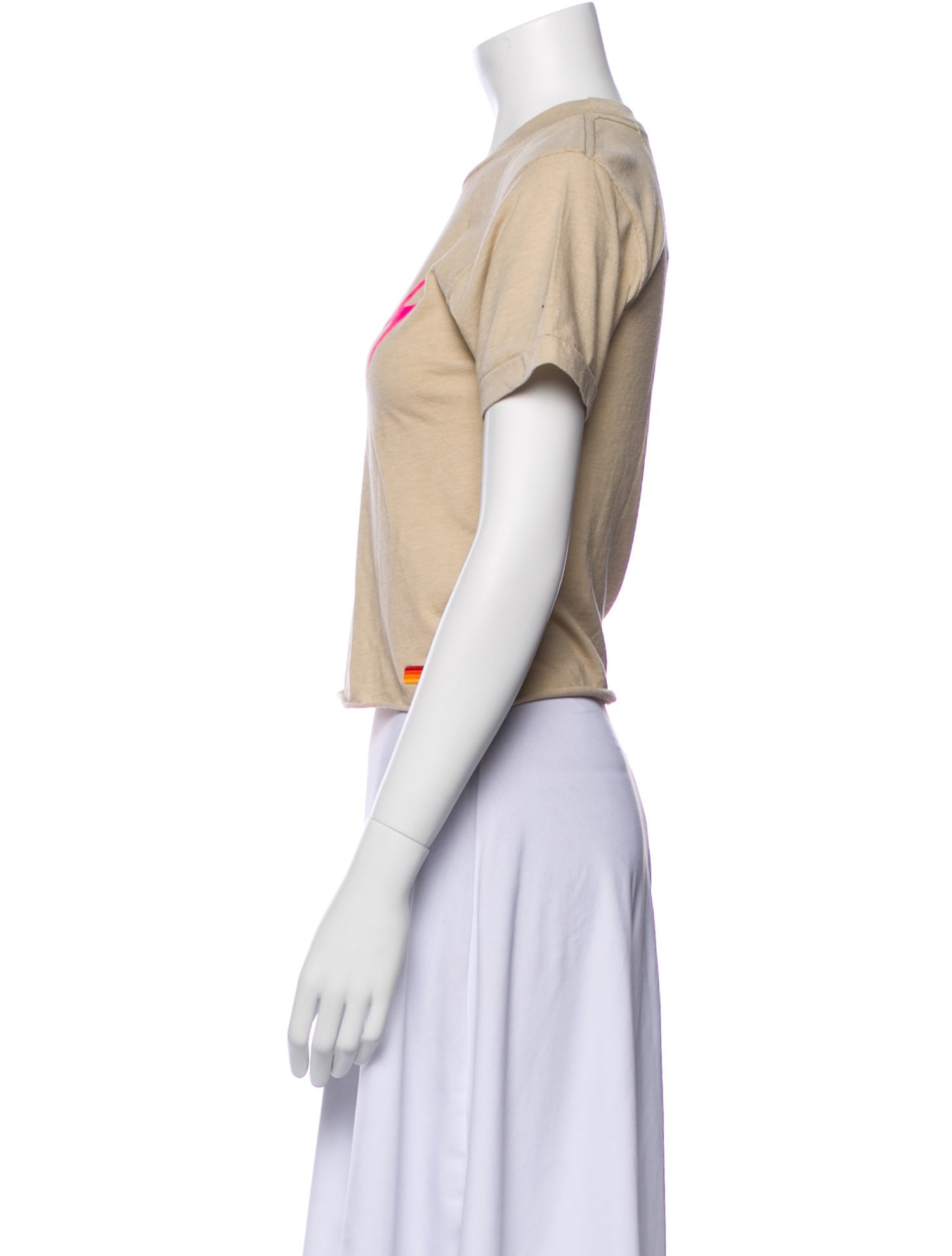 Aviator Nation Crew Neck Short Sleeve Crop Top