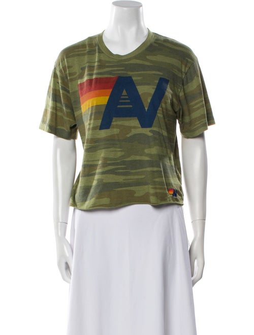 Aviator Nation Camouflage Print Crew Neck T-Shirt