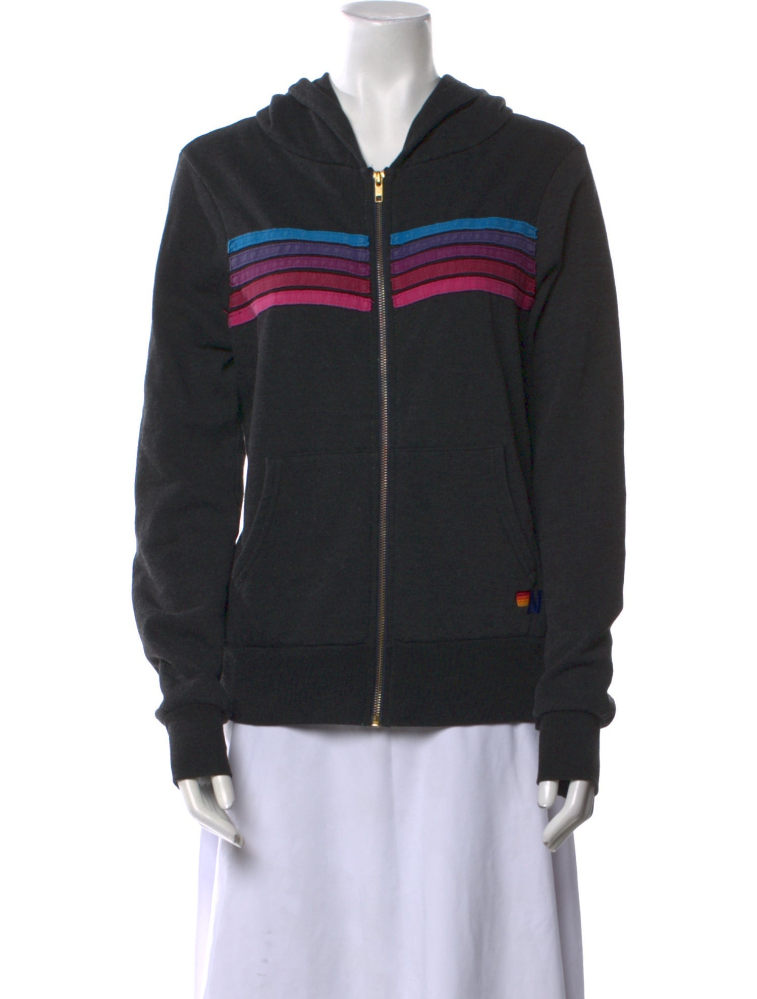 Aviator Nation Striped Crew Neck Sweatshirt