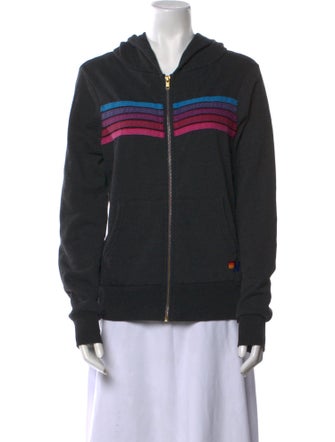 Aviator Nation Striped Crew Neck Sweatshirt