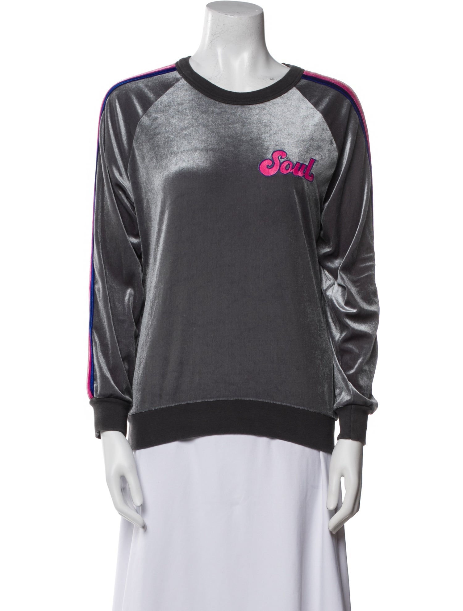 Aviator Nation Colorblock Pattern Crew Neck Sweater