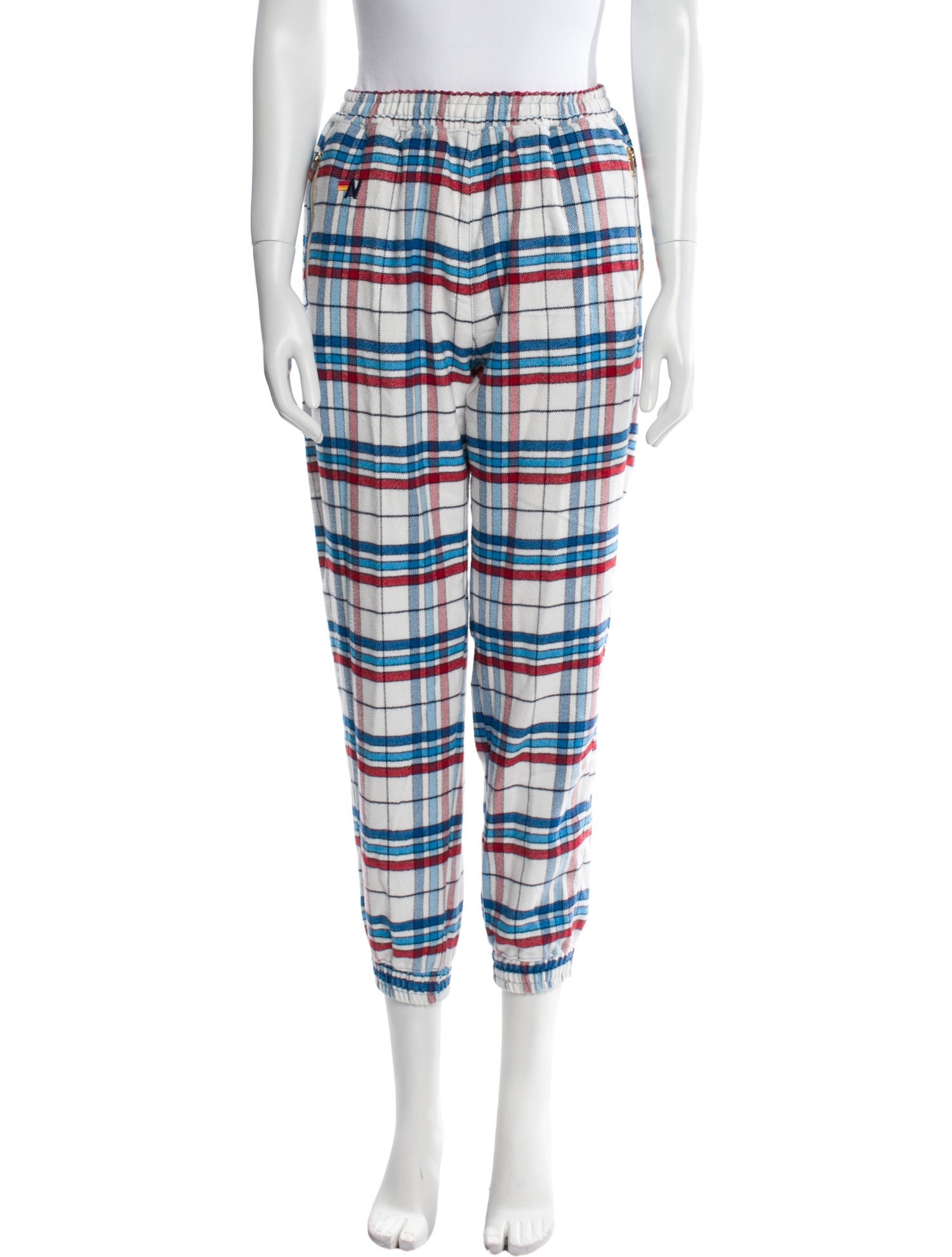 Aviator Nation Plaid Print Skinny Leg Pants