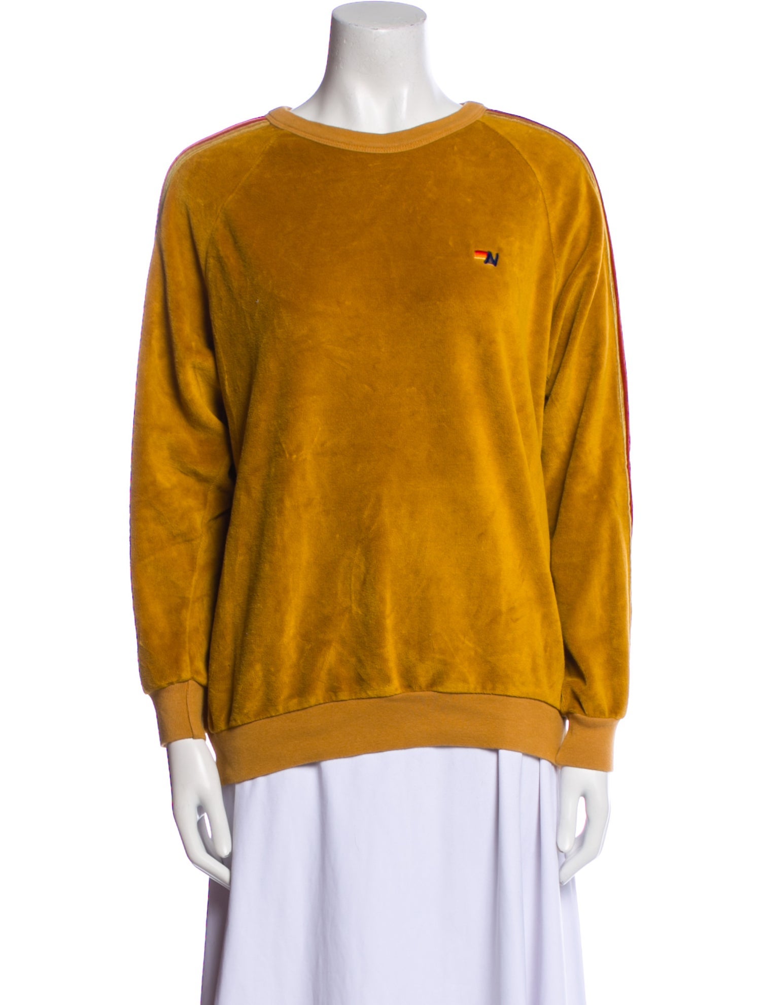 Aviator Nation Velour Bateau Neckline Sweatshirt